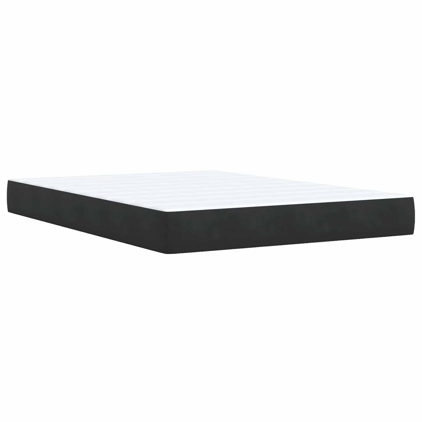 vidaXL Boxspringbett mit Matratze Schwarz 140 x 200 cm Samt