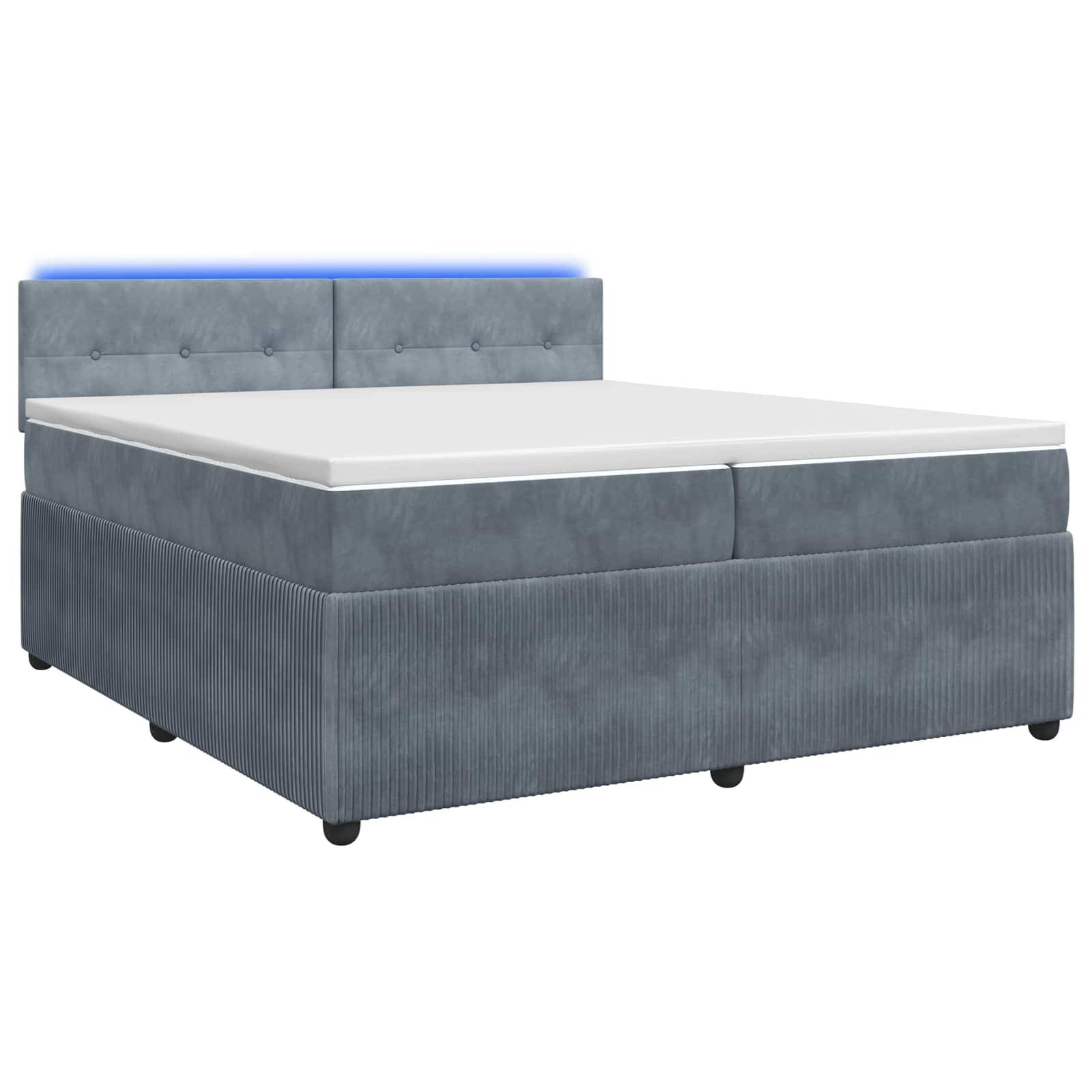 vidaXL Boxspringbett mit Matratze Dunkelgrau 200 x 200 cm Samt