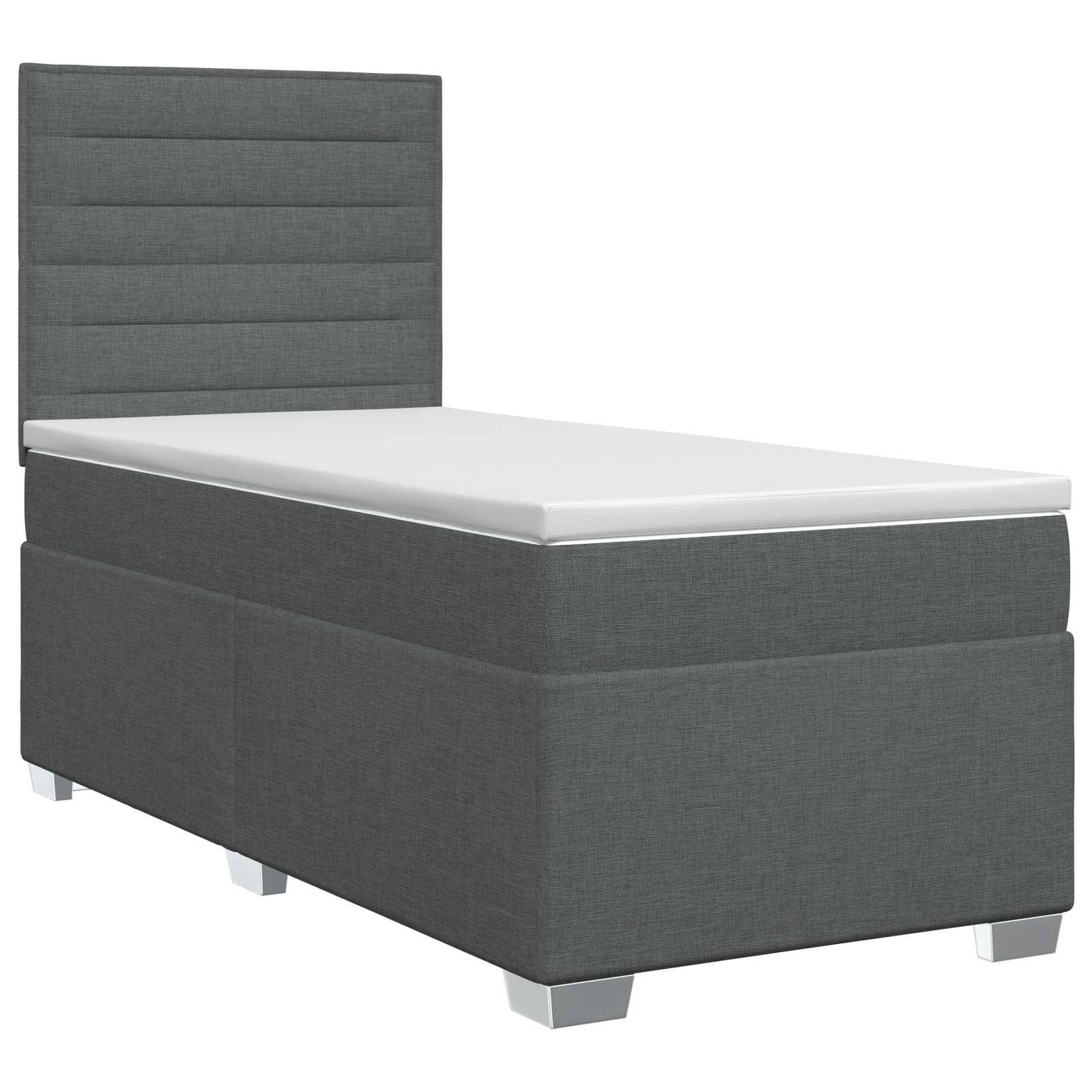 vidaXL Boxspringbett mit Matratze Dunkelgrau 100 x 200 cm Stoff