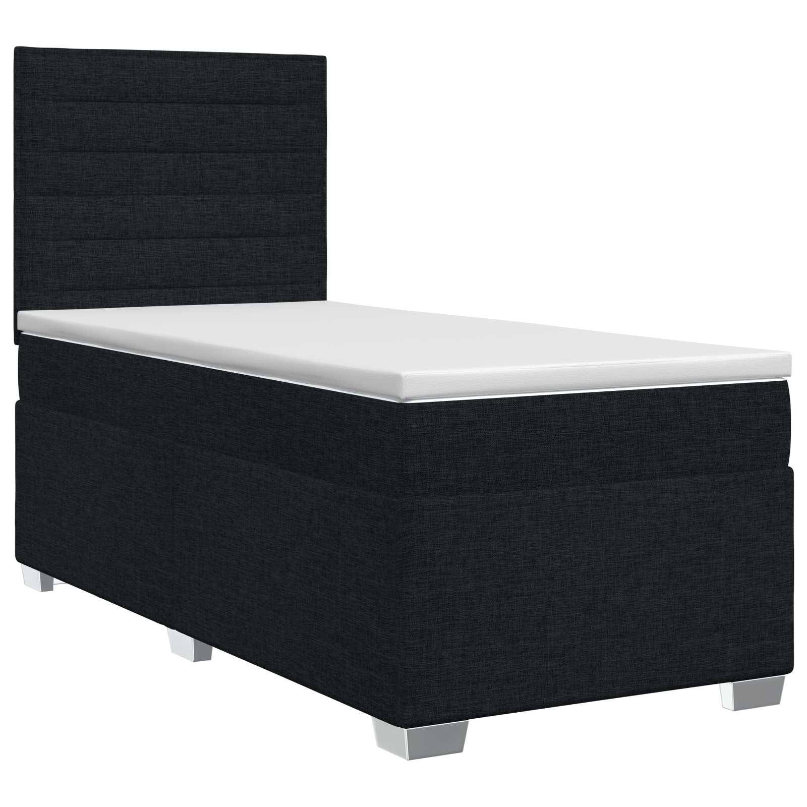 vidaXL Boxspringbett mit Matratze Schwarz 90 x 200 cm Stoff