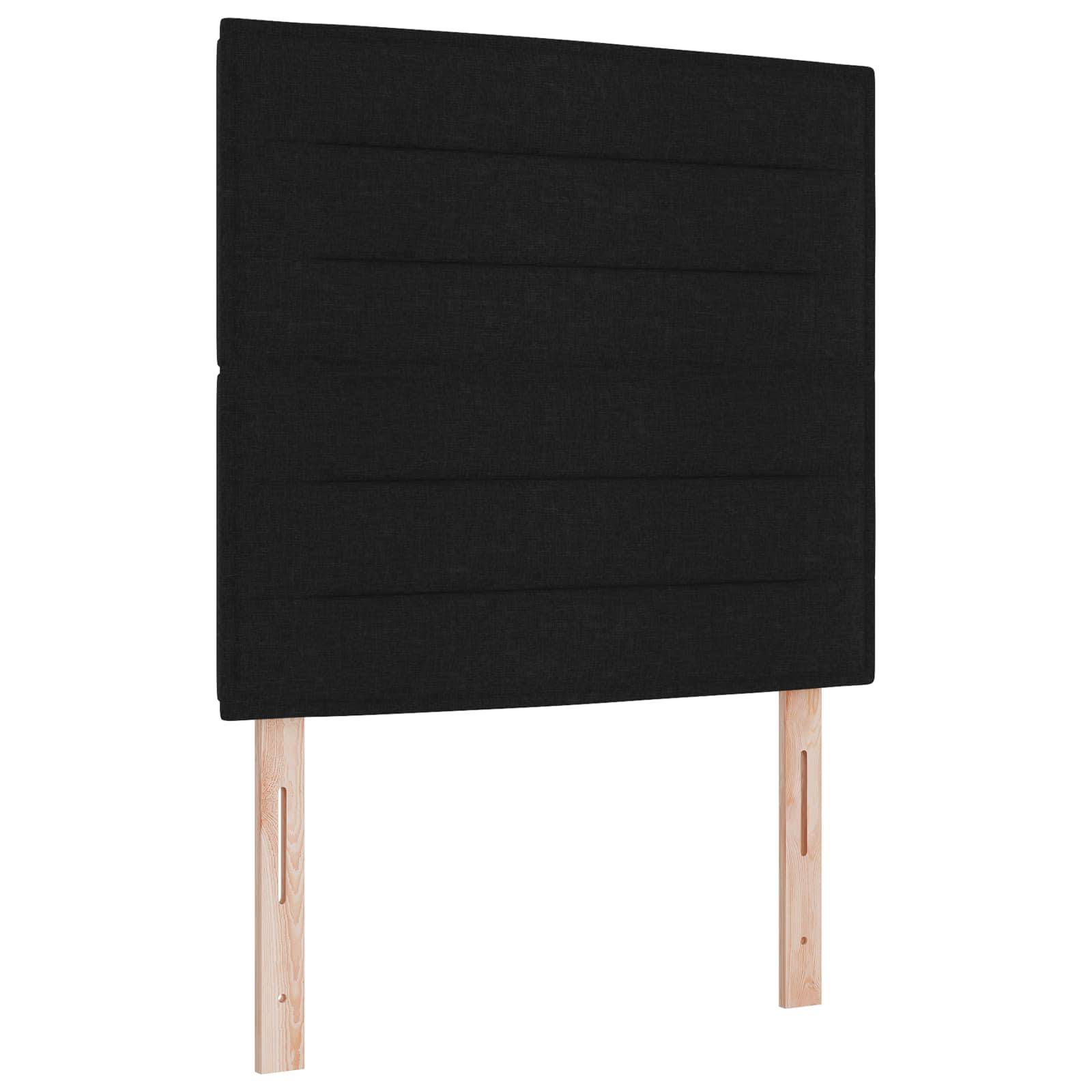 vidaXL LED Boxspringbett mit Matratze Schwarz 90 x 200 cm Stoff