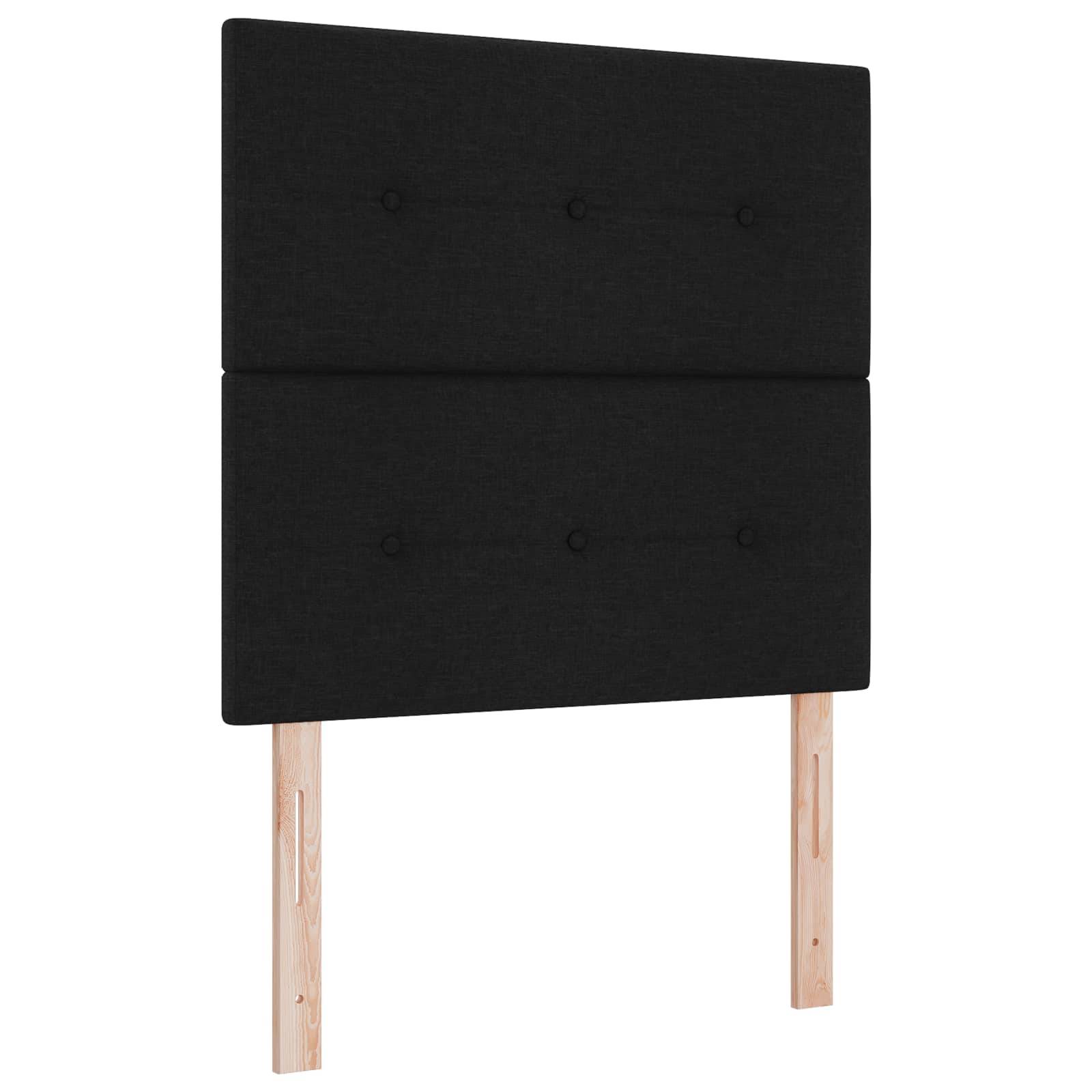 vidaXL Boxspringbett mit Matratze Schwarz 80 x 200 cm Stoff