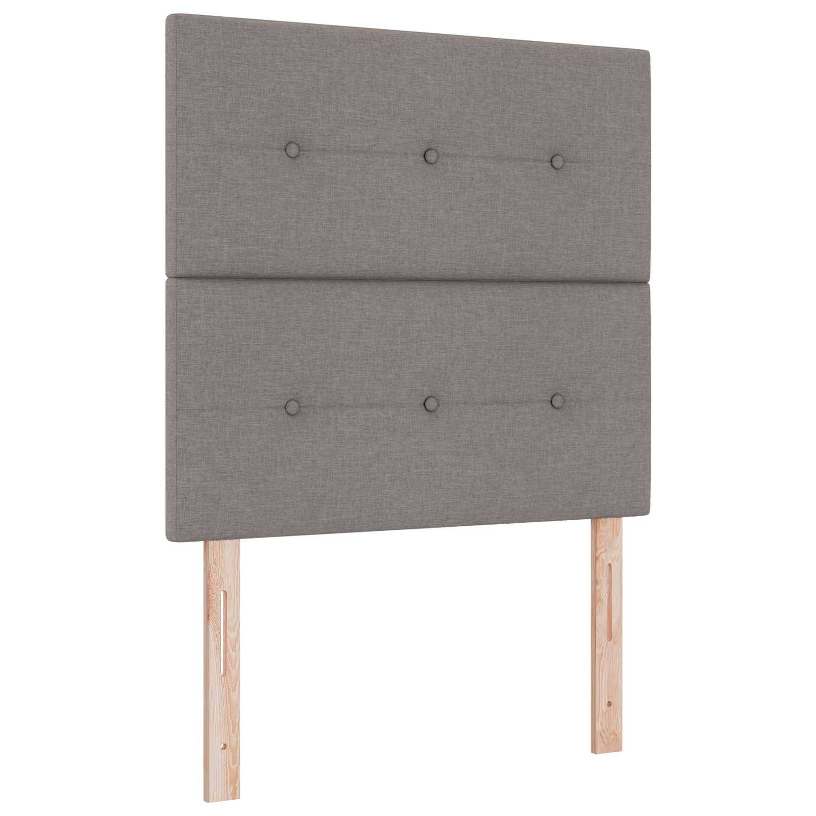 vidaXL LED-Speicherbett mit Matratze Taupe 90 x 200 cm Stoff