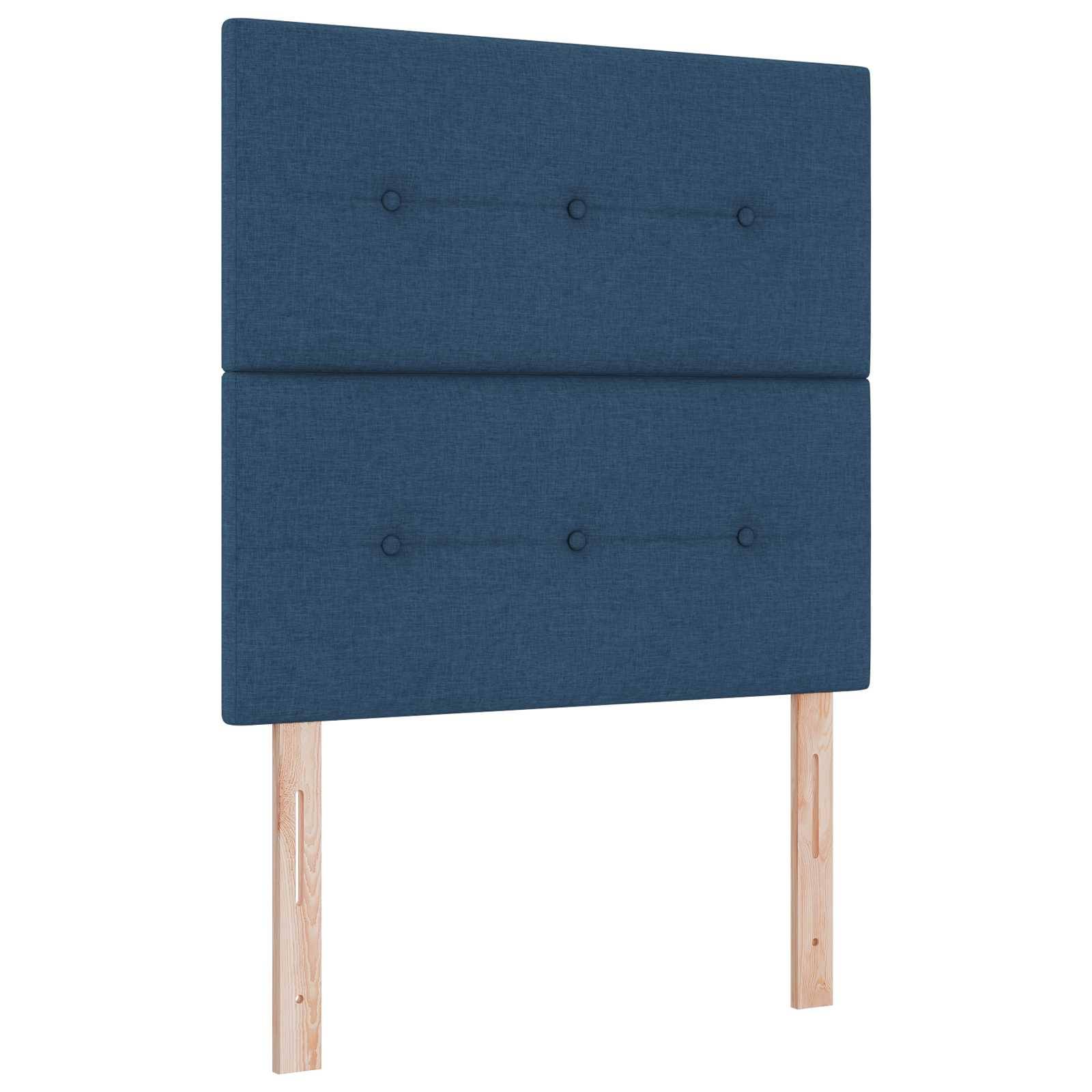 vidaXL Boxspringbett mit Matratze mit Kopfteil Blau 80 x 200 cm Stoff