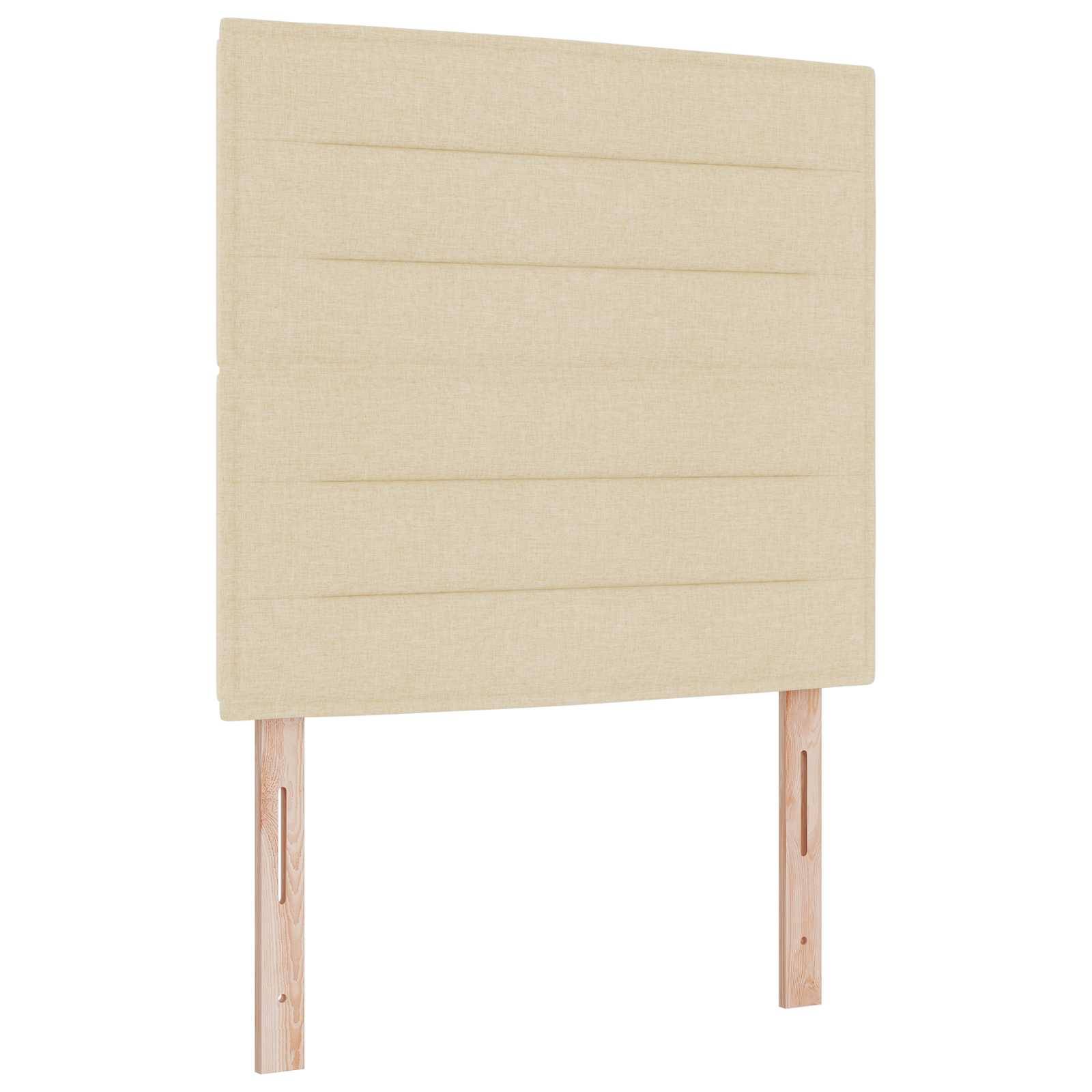 vidaXL Boxspringbett mit Matratze mit Kopfteil Creme 90 x 200 cm Stoff