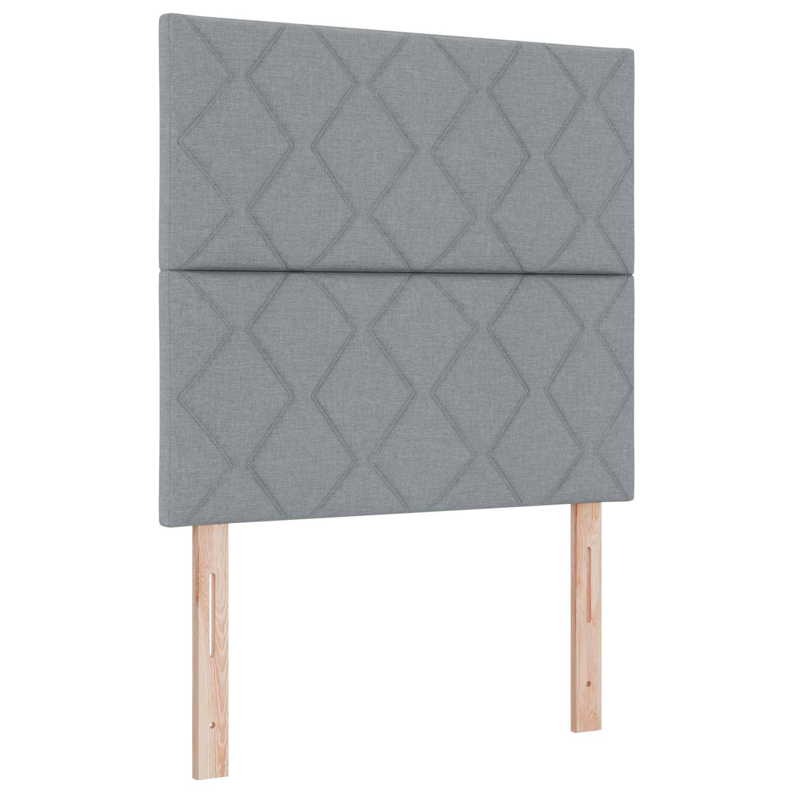 vidaXL LED Boxspringbett mit Matratze Hellgrau 100 x 200 cm Stoff