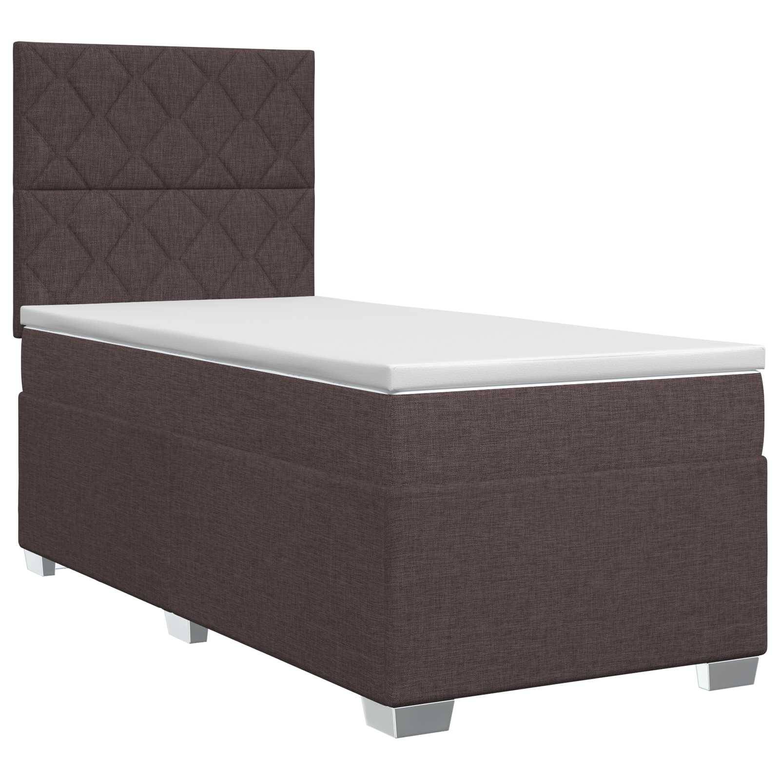 vidaXL Boxspringbett mit Matratze Dunkelbraun 100 x 200 cm Stoff