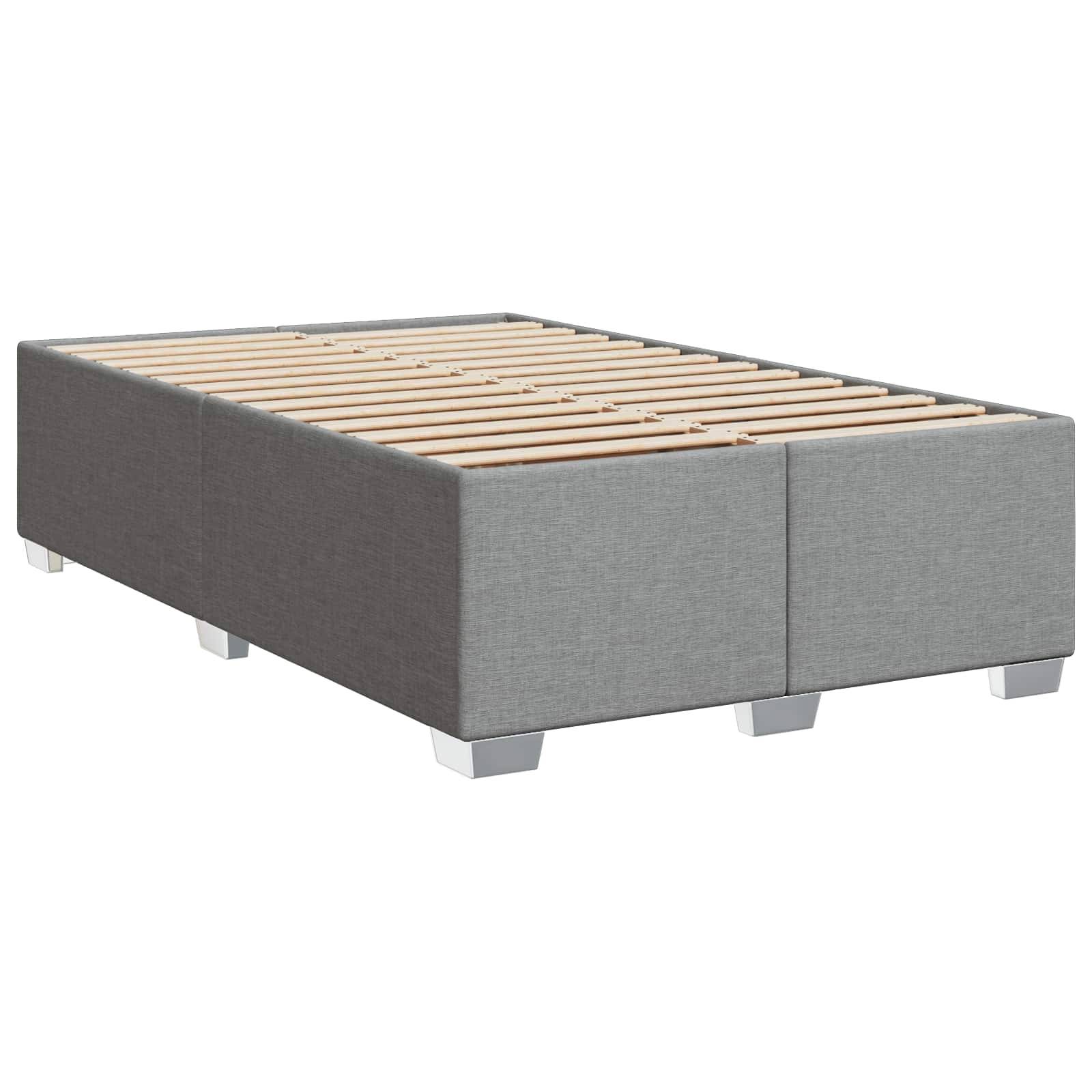 vidaXL Boxspringbett mit Matratze Hellgrau 120 x 190 cm Stoff