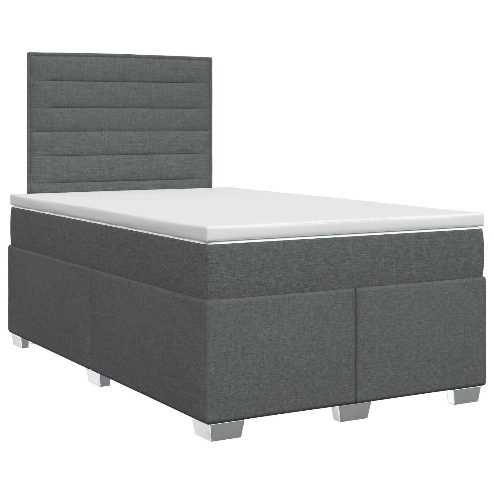 vidaXL Boxspringbett mit Matratze Dunkelgrau 120 x 190 cm Stoff
