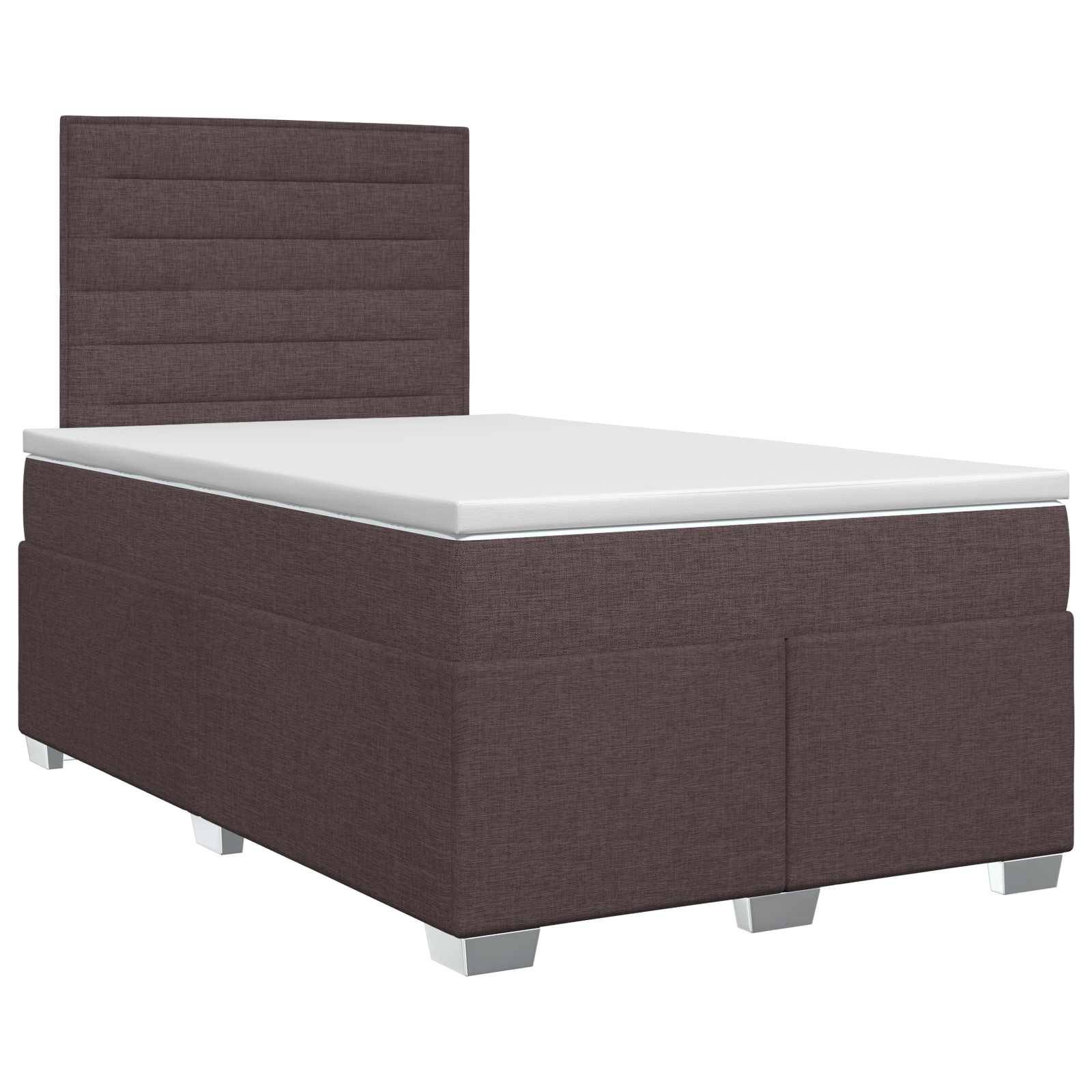 vidaXL Boxspringbett mit Matratze Dunkelbraun 120 x 190 cm Stoff
