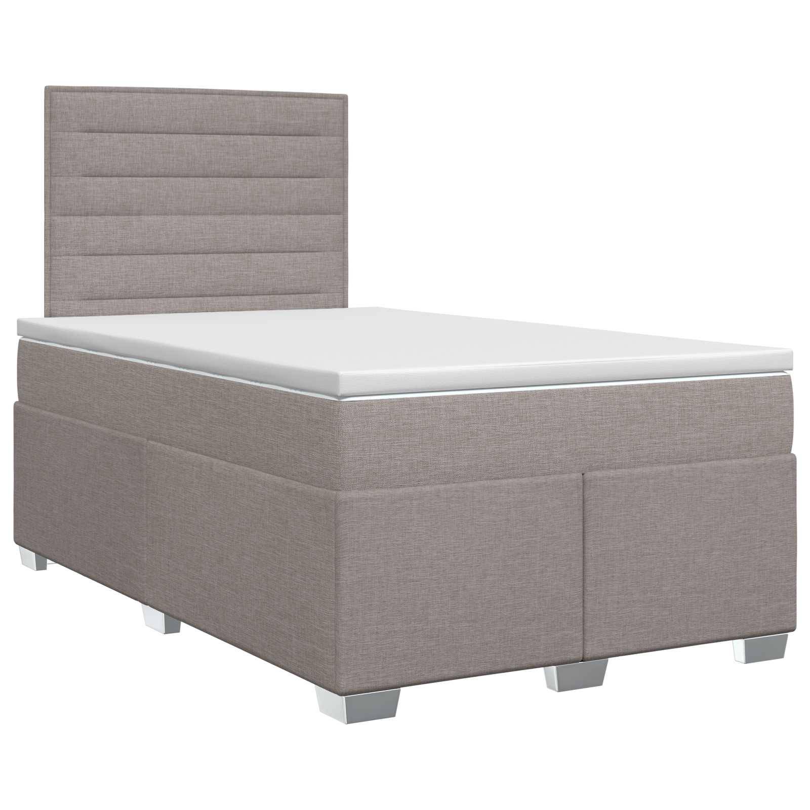 vidaXL Boxspringbett mit Matratze Taupe 120 x 200 cm Stoff