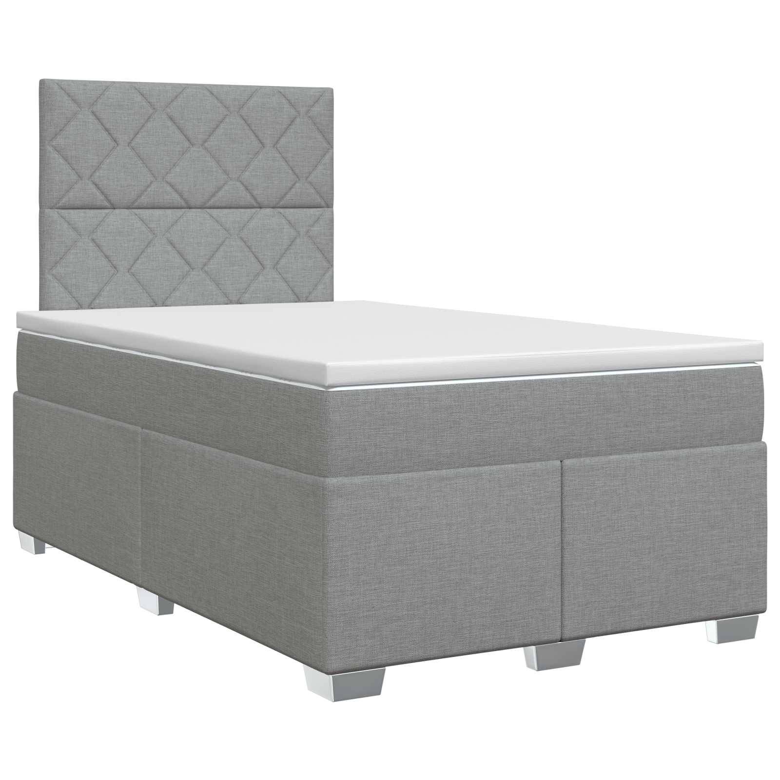 vidaXL Boxspringbett mit Matratze Hellgrau 120 x 190 cm Stoff