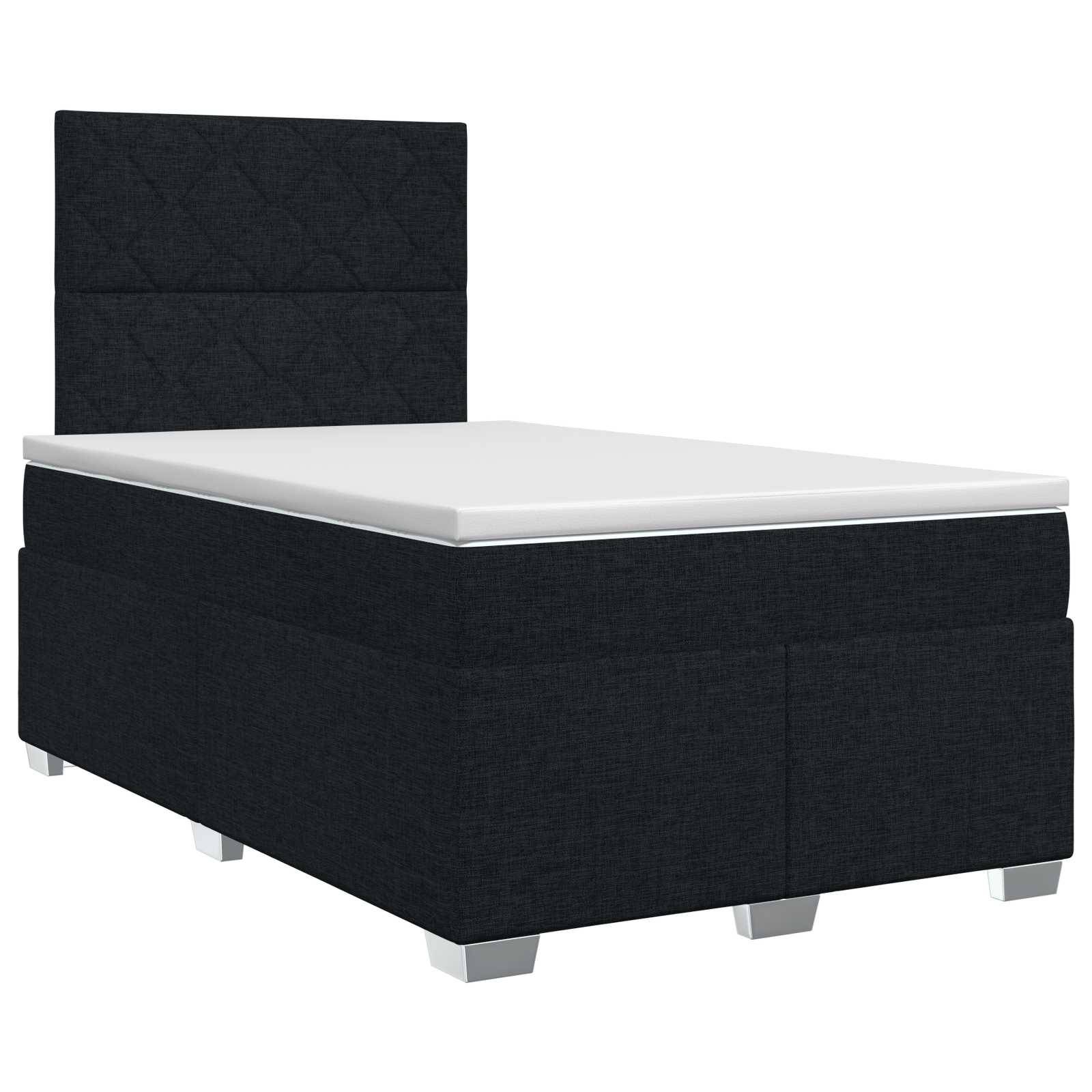 vidaXL Boxspringbett mit Matratze Schwarz 120 x 190 cm Stoff