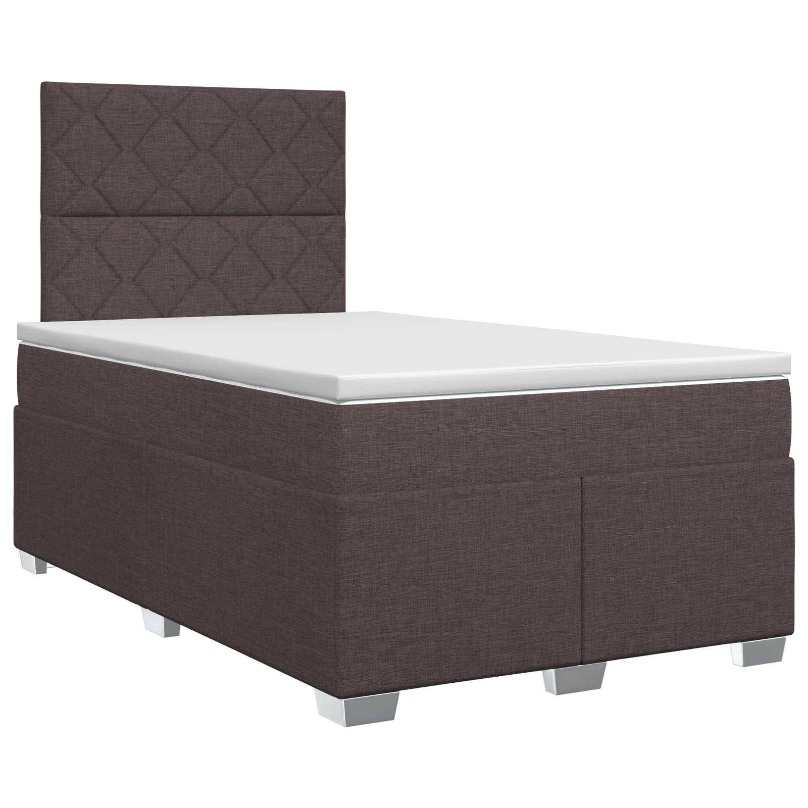 vidaXL Boxspringbett mit Matratze Dunkelbraun 120 x 190 cm Stoff
