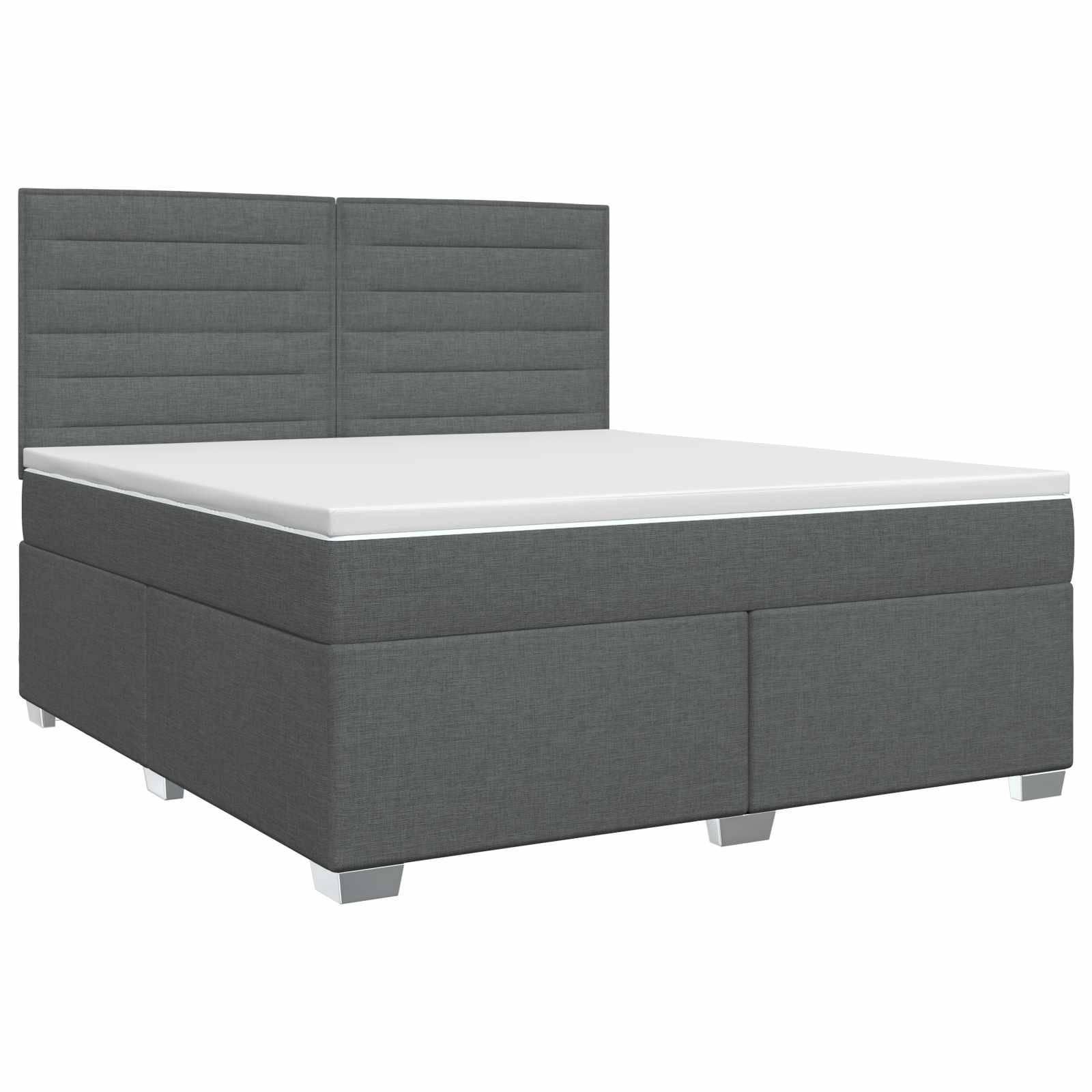 vidaXL Boxspringbett mit Matratze Dunkelgrau 140 x 200 cm Stoff