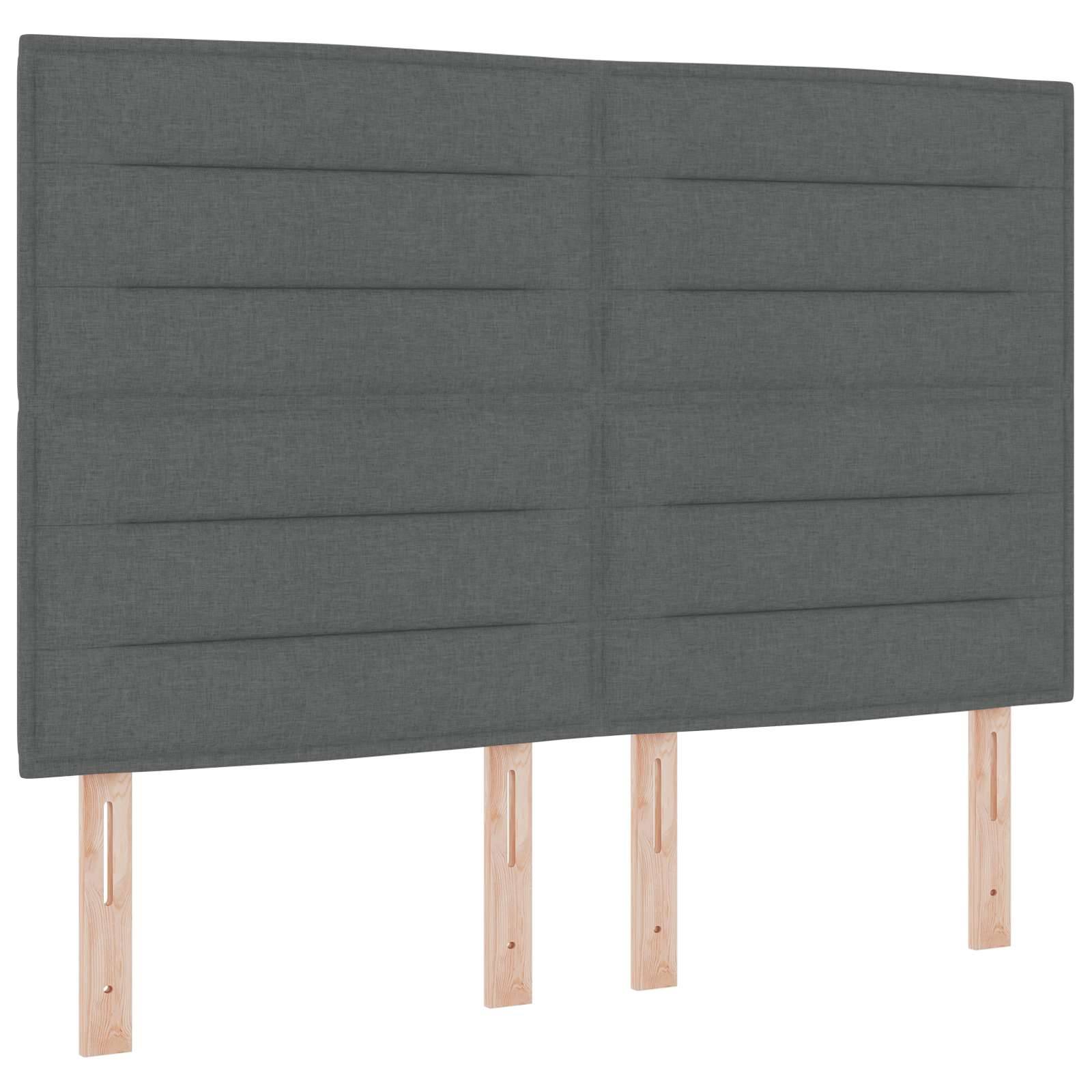 vidaXL Ottoman-Bett mit Matratze und LED Dunkelgrau 140 x 190 cm Stoff