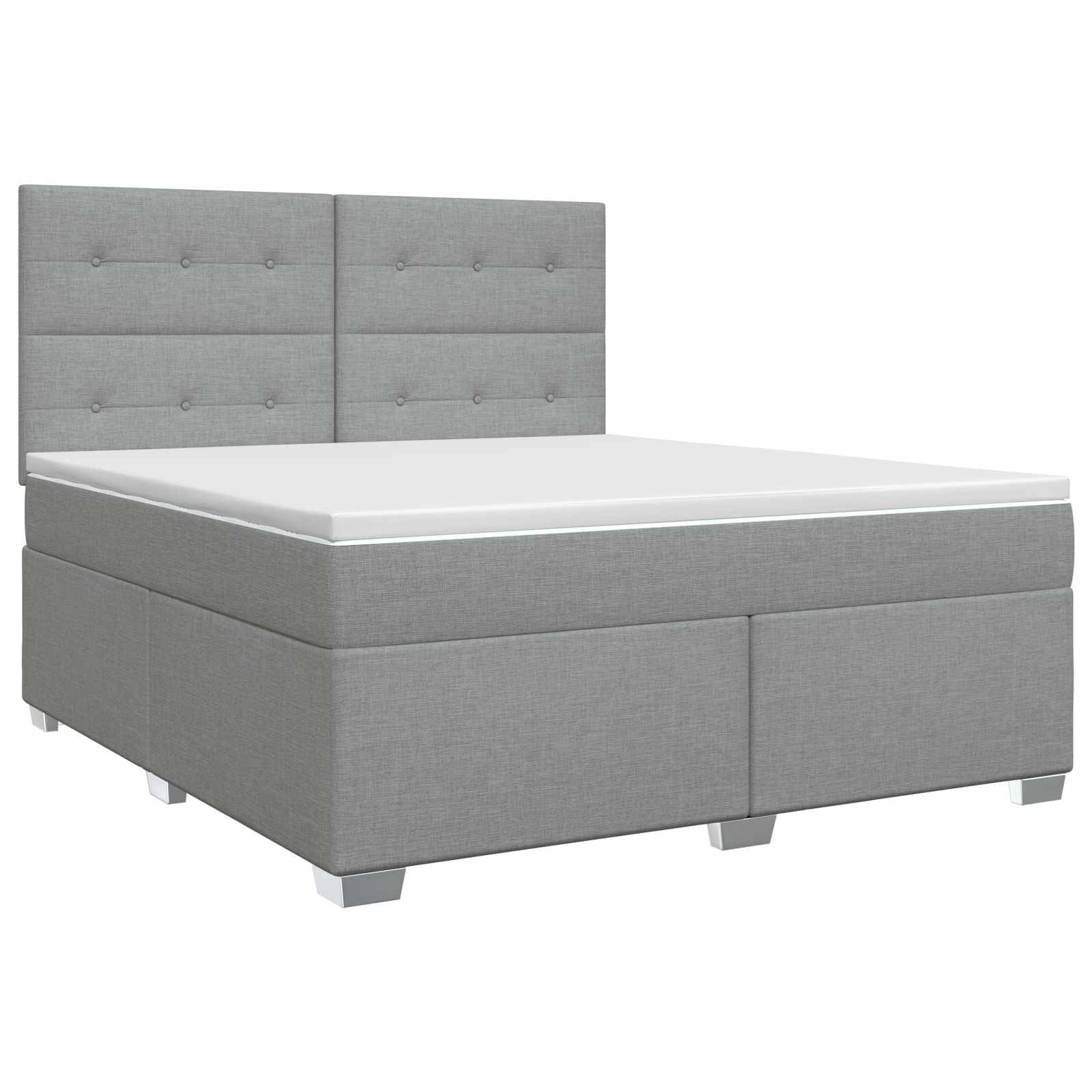 vidaXL Boxspringbett mit Matratze Hellgrau 180 x 200 cm Stoff