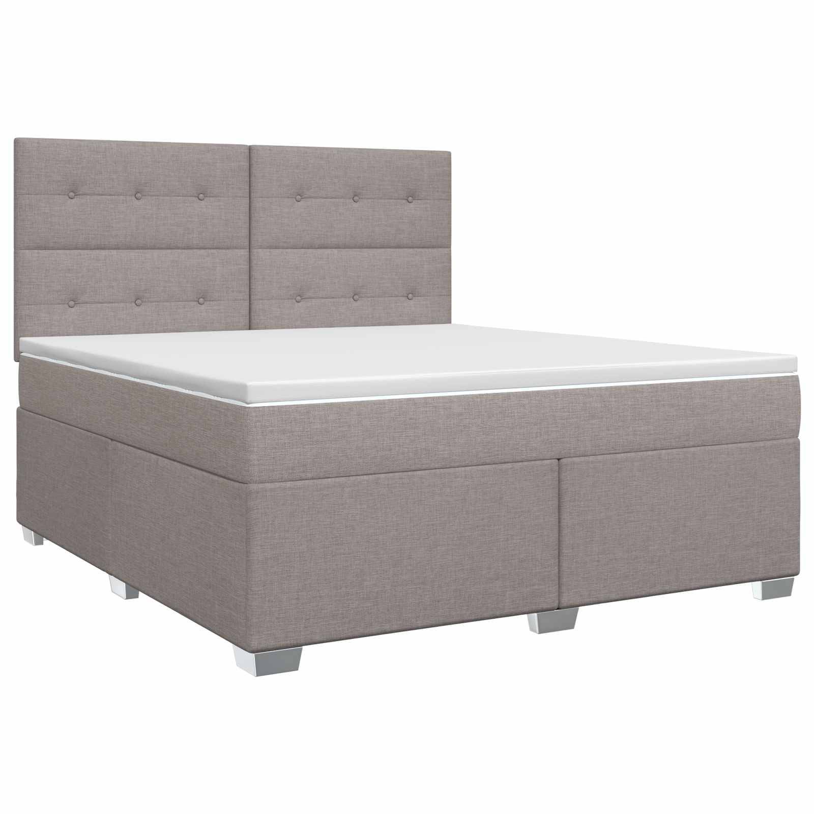 vidaXL Boxspringbett mit Matratze Taupe 180 x 200 cm Stoff