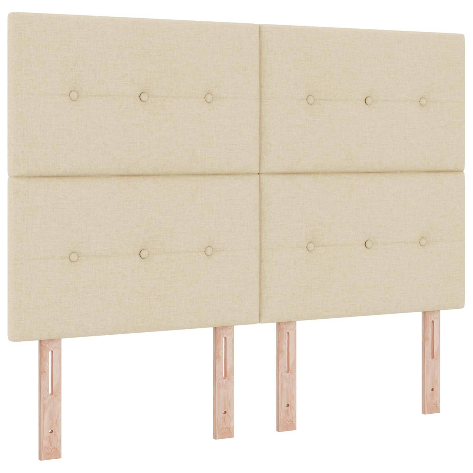 vidaXL Boxspringbett mit Matratze Creme 140 x 190 cm Stoff