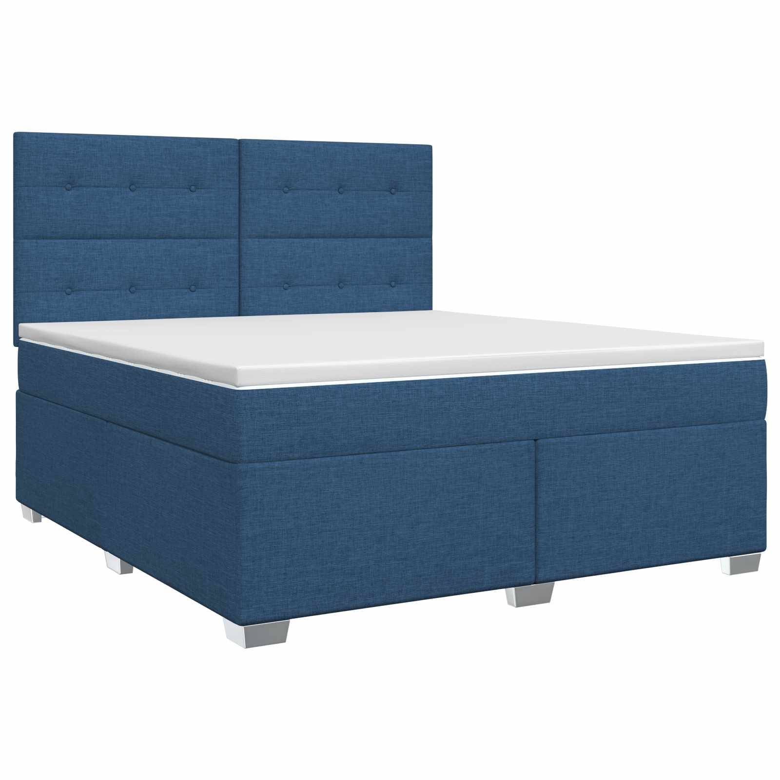 vidaXL Boxspringbett mit Matratze mit Kopfteil Blau 140 x 190 cm Stoff