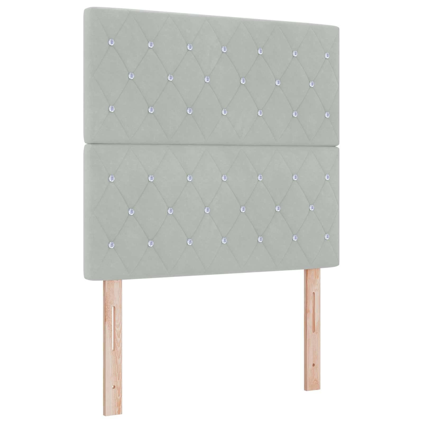 vidaXL LED-Speicherbett mit Matratze Hellgrau 100 x 200 cm Samt
