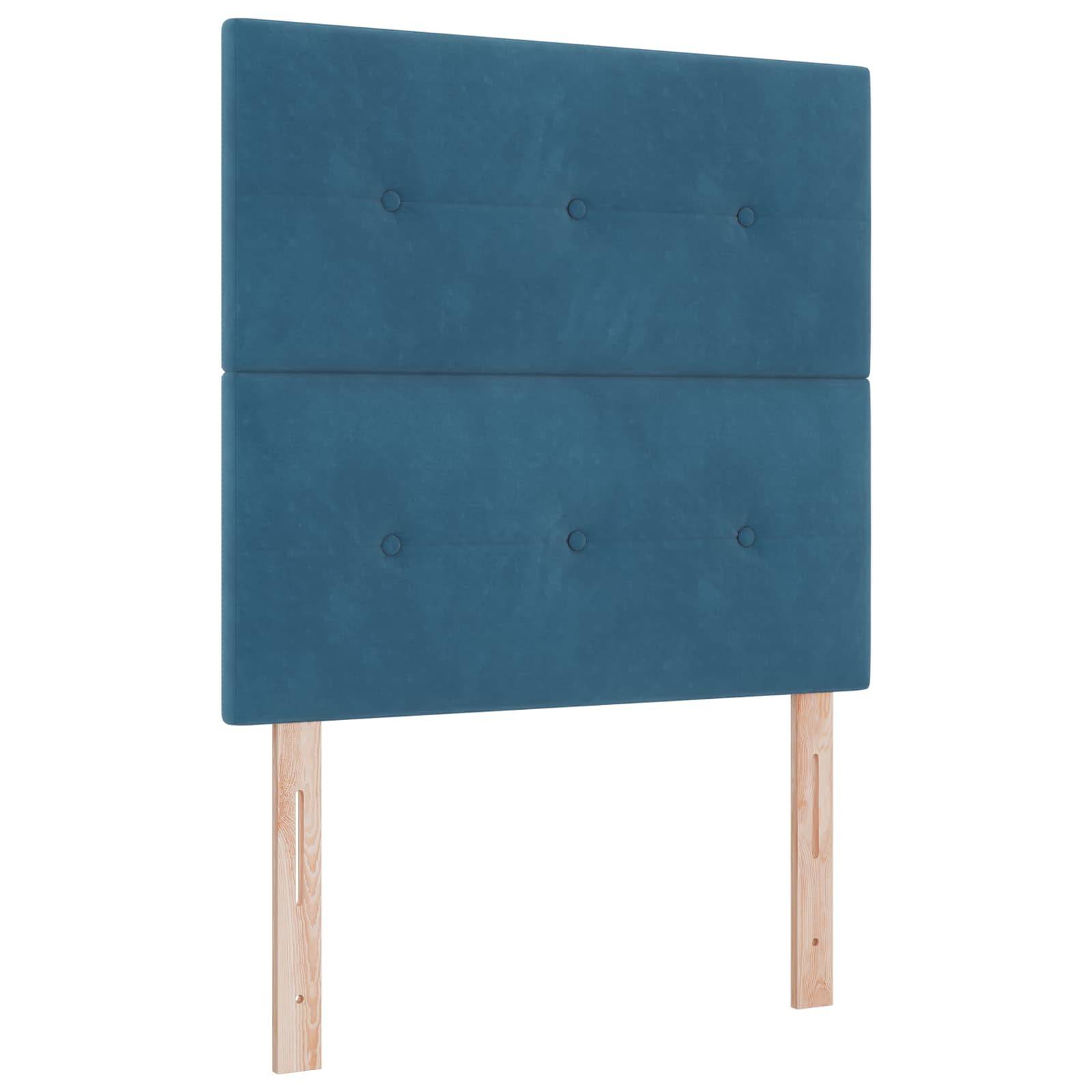 vidaXL Boxspringbett mit Matratze mit Kopfteil Blau 90 x 190 cm Samt