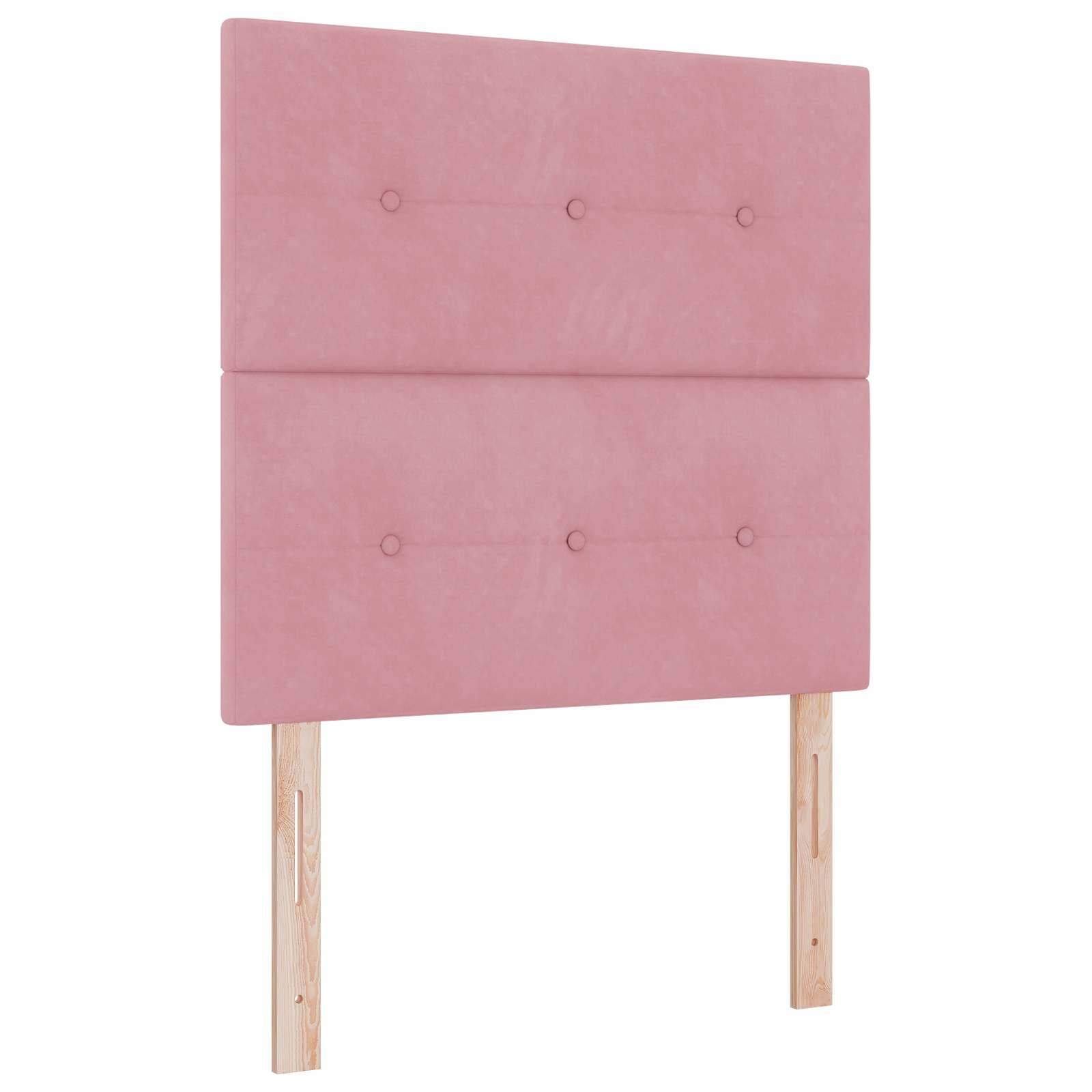 vidaXL Boxspringbett mit Matratze mit Kopfteil Rosa 90 x 200 cm Samt