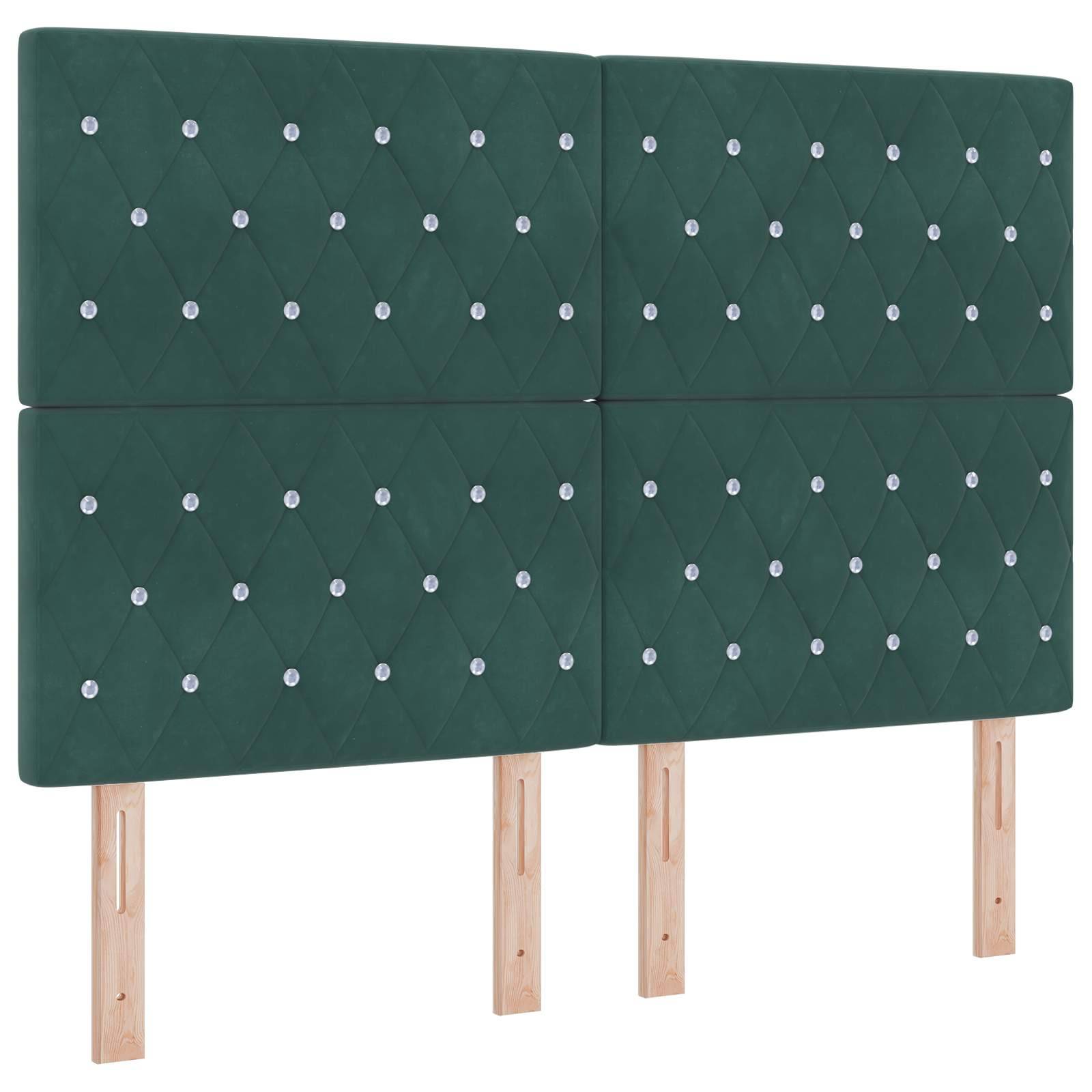 vidaXL Ottoman Bett mit Matratze Dunkelgrün 140 x 200 cm Samt