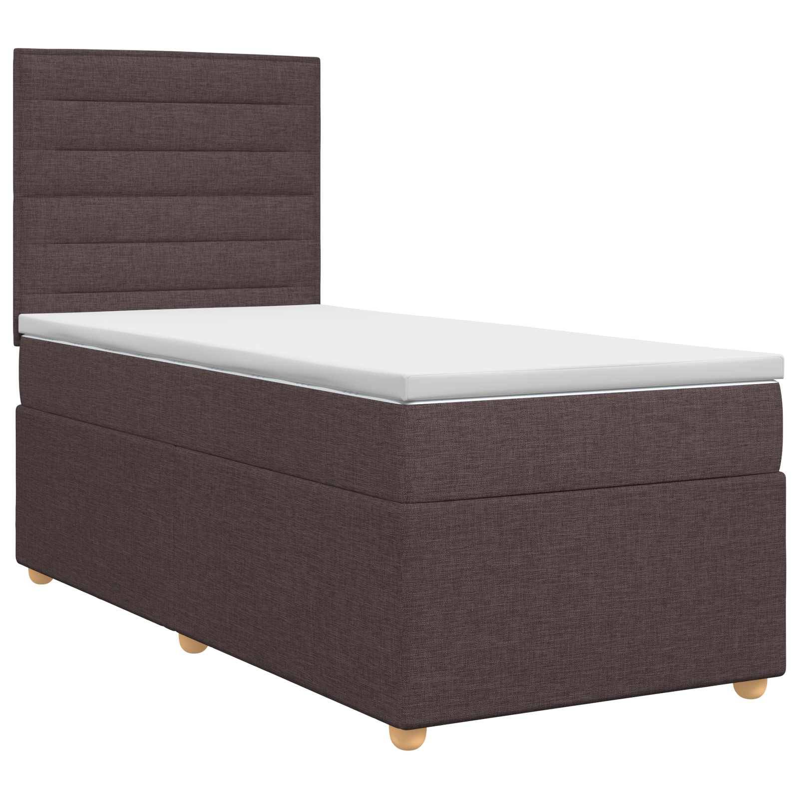 vidaXL Boxspringbett mit Matratze Dunkelbraun 100 x 200 cm Stoff
