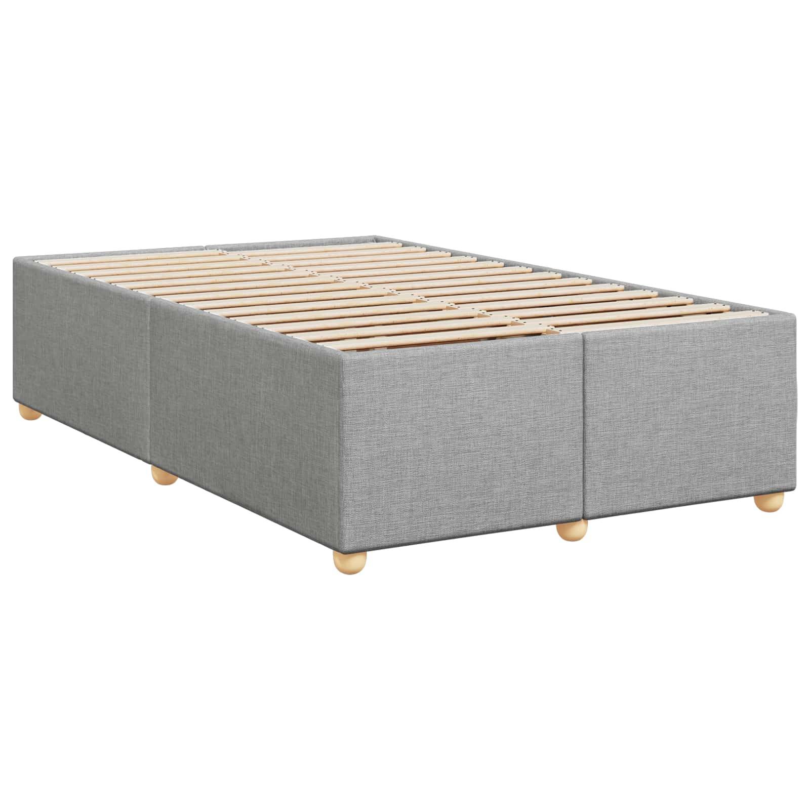 vidaXL Boxspringbett mit Matratze Hellgrau 120 x 200 cm Stoff
