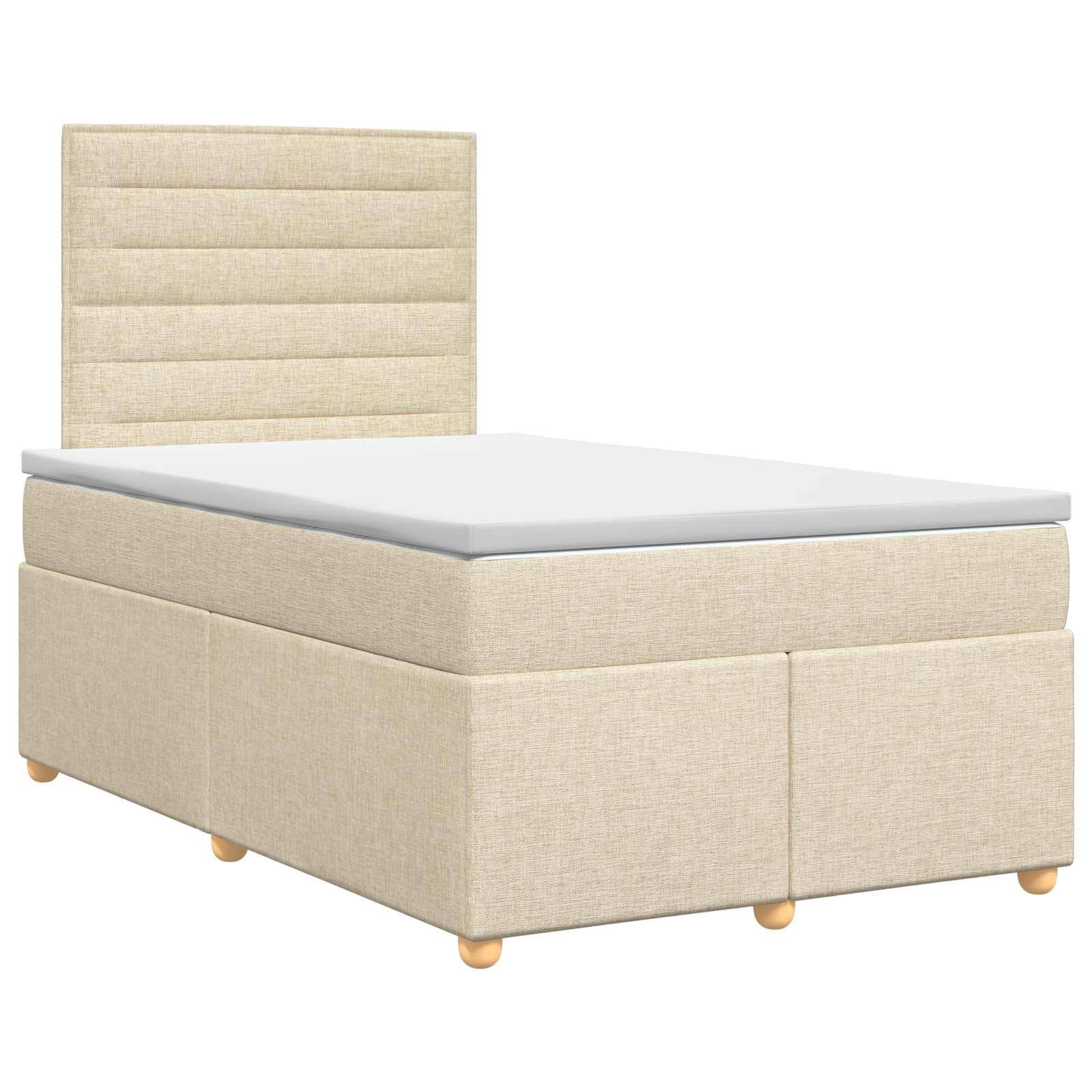 vidaXL Boxspringbett mit Matratze Creme 120 x 190 cm Stoff