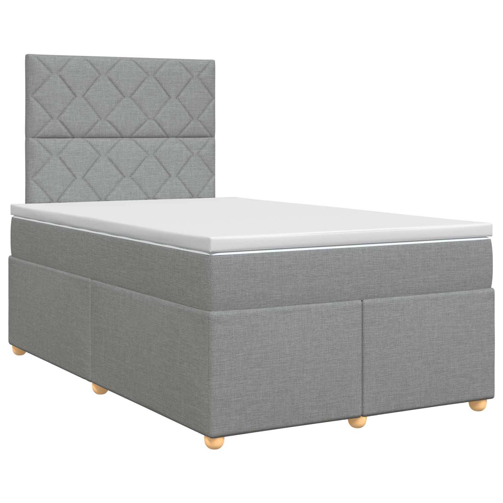vidaXL Boxspringbett mit Matratze Hellgrau 120 x 190 cm Stoff