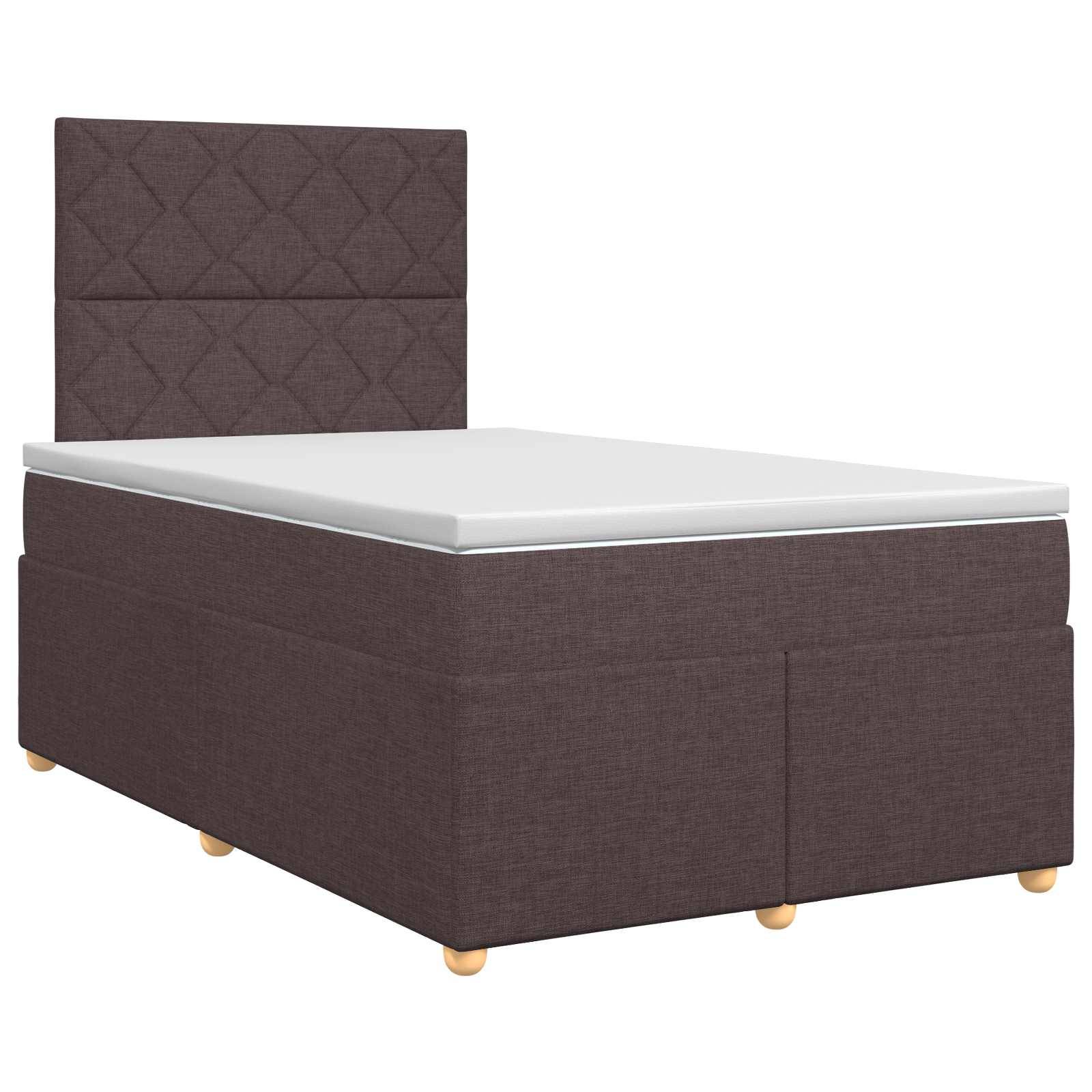 vidaXL Boxspringbett mit Matratze Dunkelbraun 120 x 200 cm Stoff