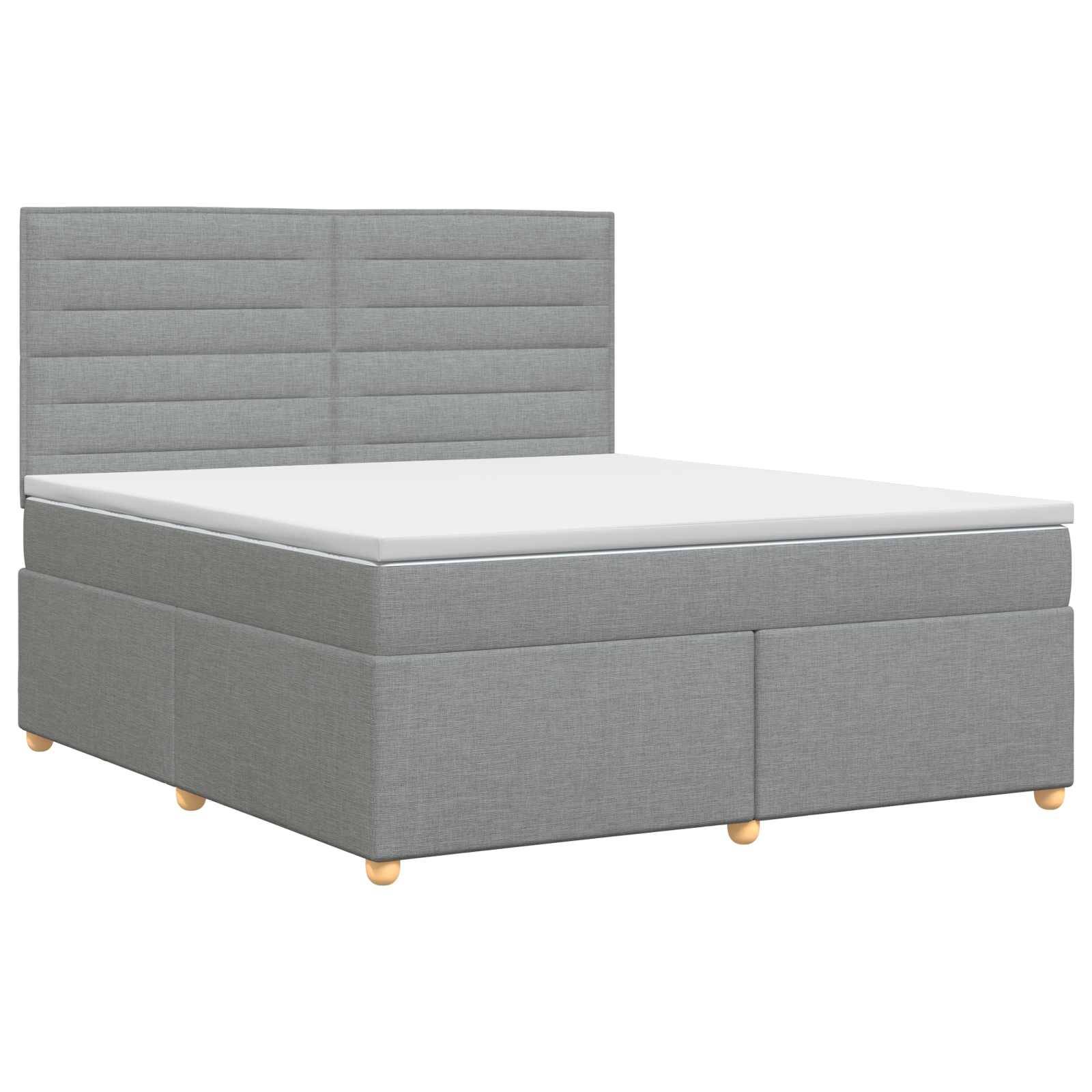 vidaXL Boxspringbett mit Matratze Hellgrau 140 x 190 cm Stoff