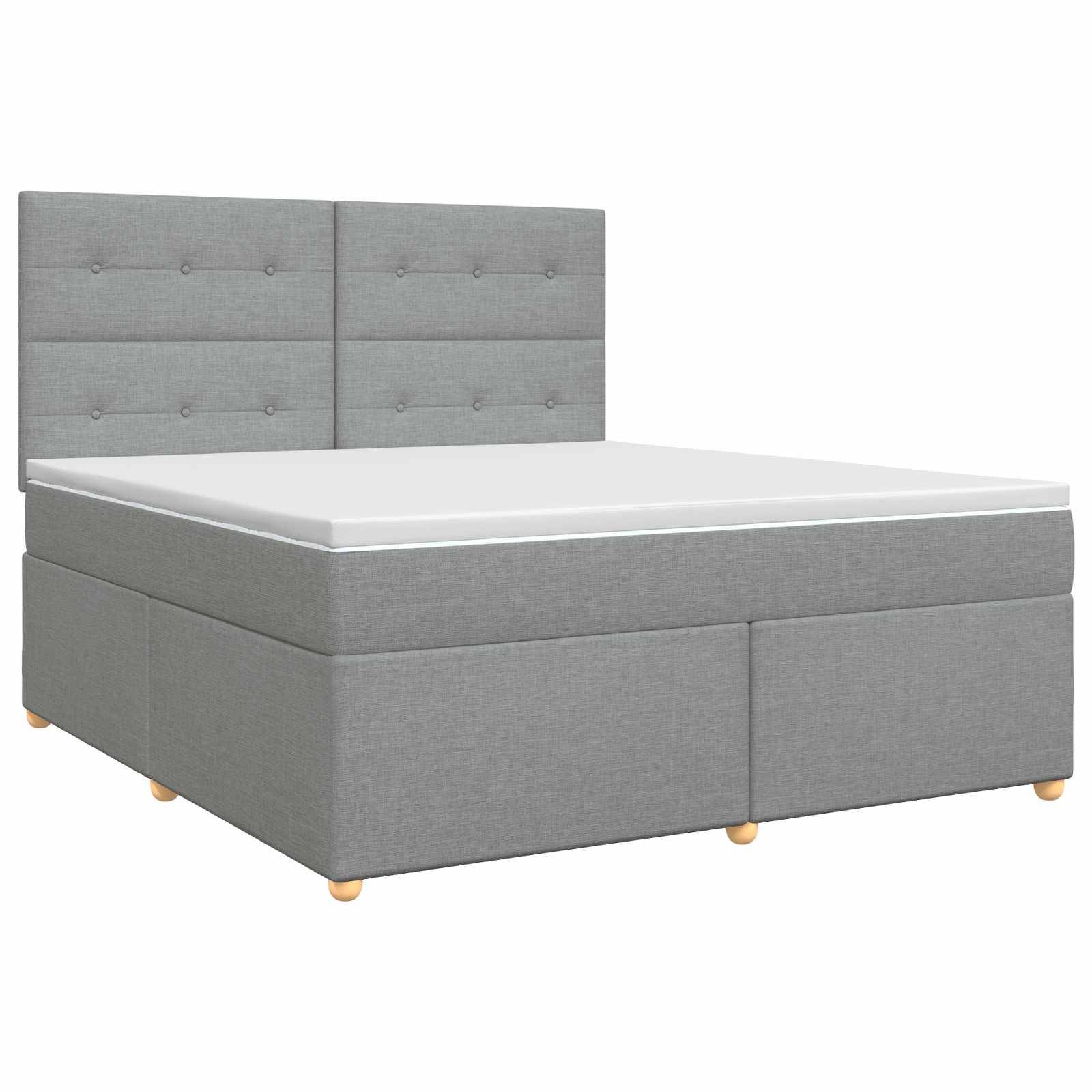 vidaXL Boxspringbett mit Matratze Hellgrau 140 x 190 cm Stoff