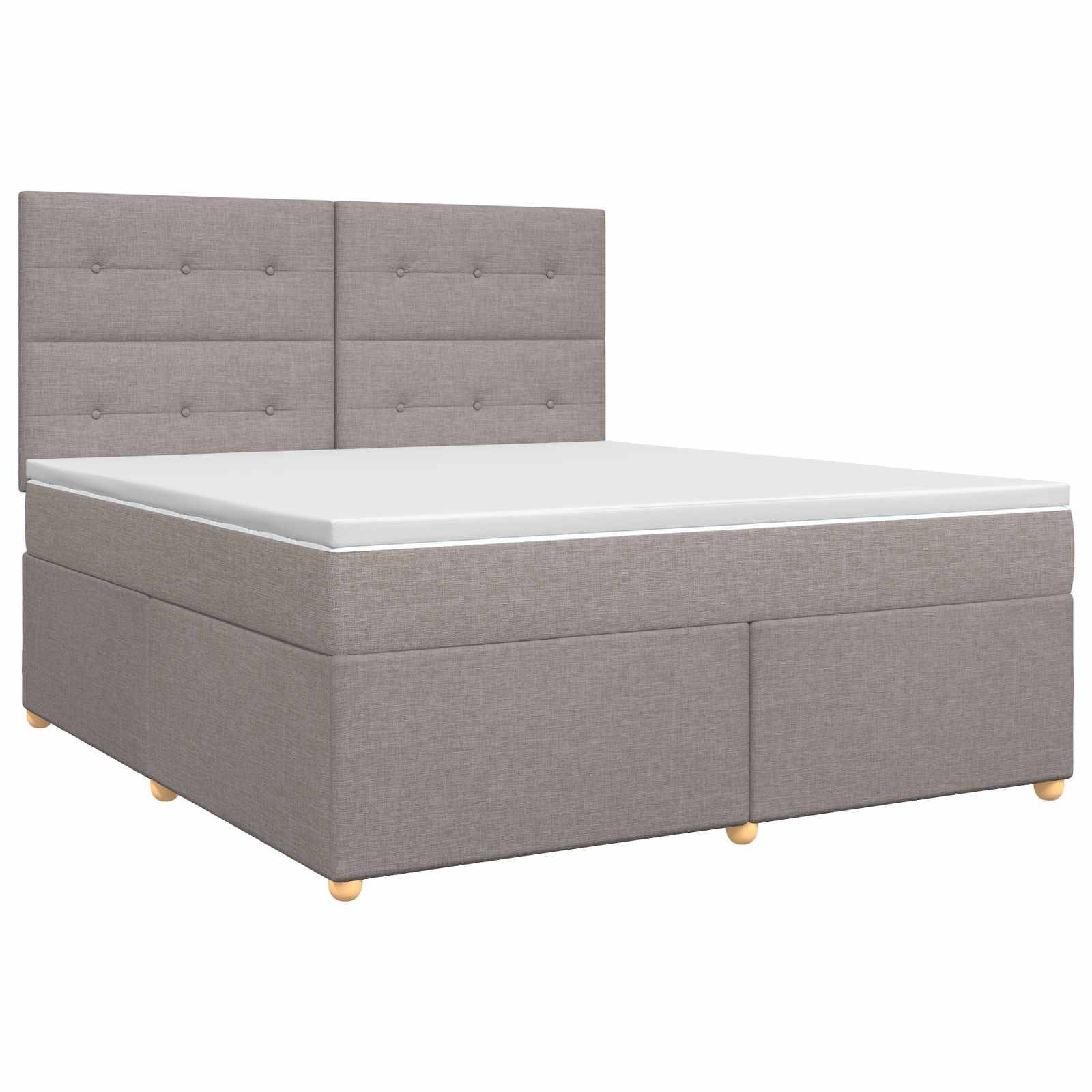 vidaXL Boxspringbett mit Matratze Taupe 160 x 200 cm Stoff