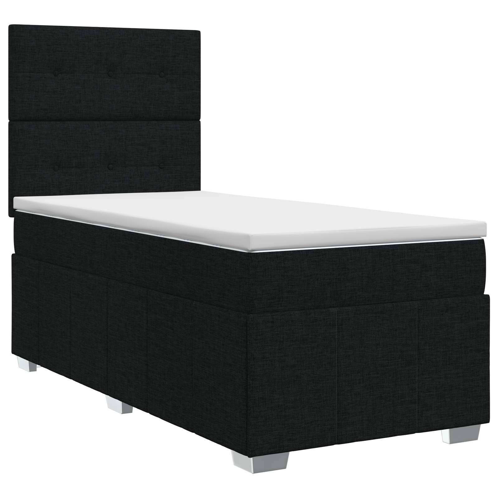 vidaXL Boxspringbett mit Matratze Schwarz 80 x 200 cm Stoff