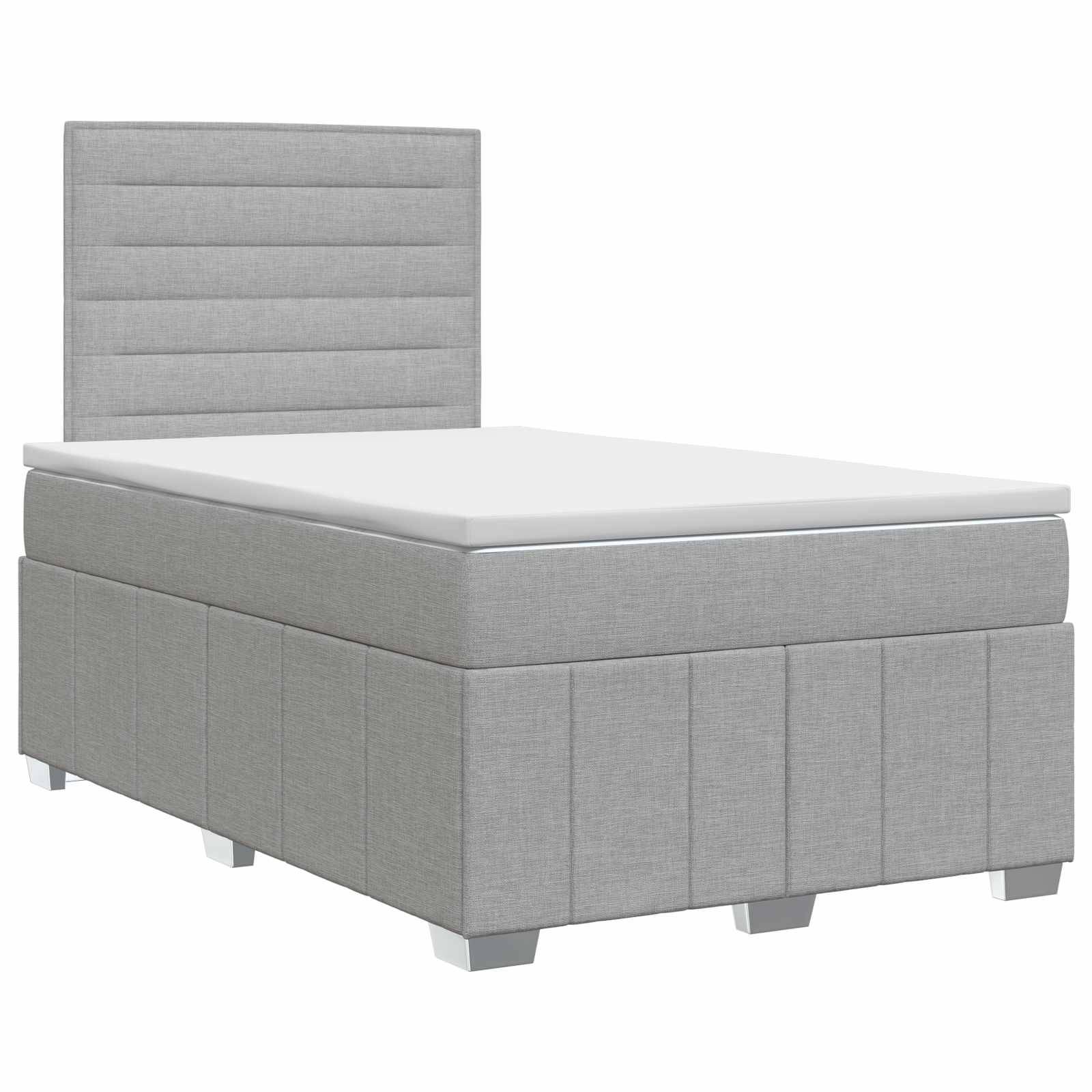 vidaXL Boxspringbett mit Matratze Hellgrau 120 x 190 cm Stoff