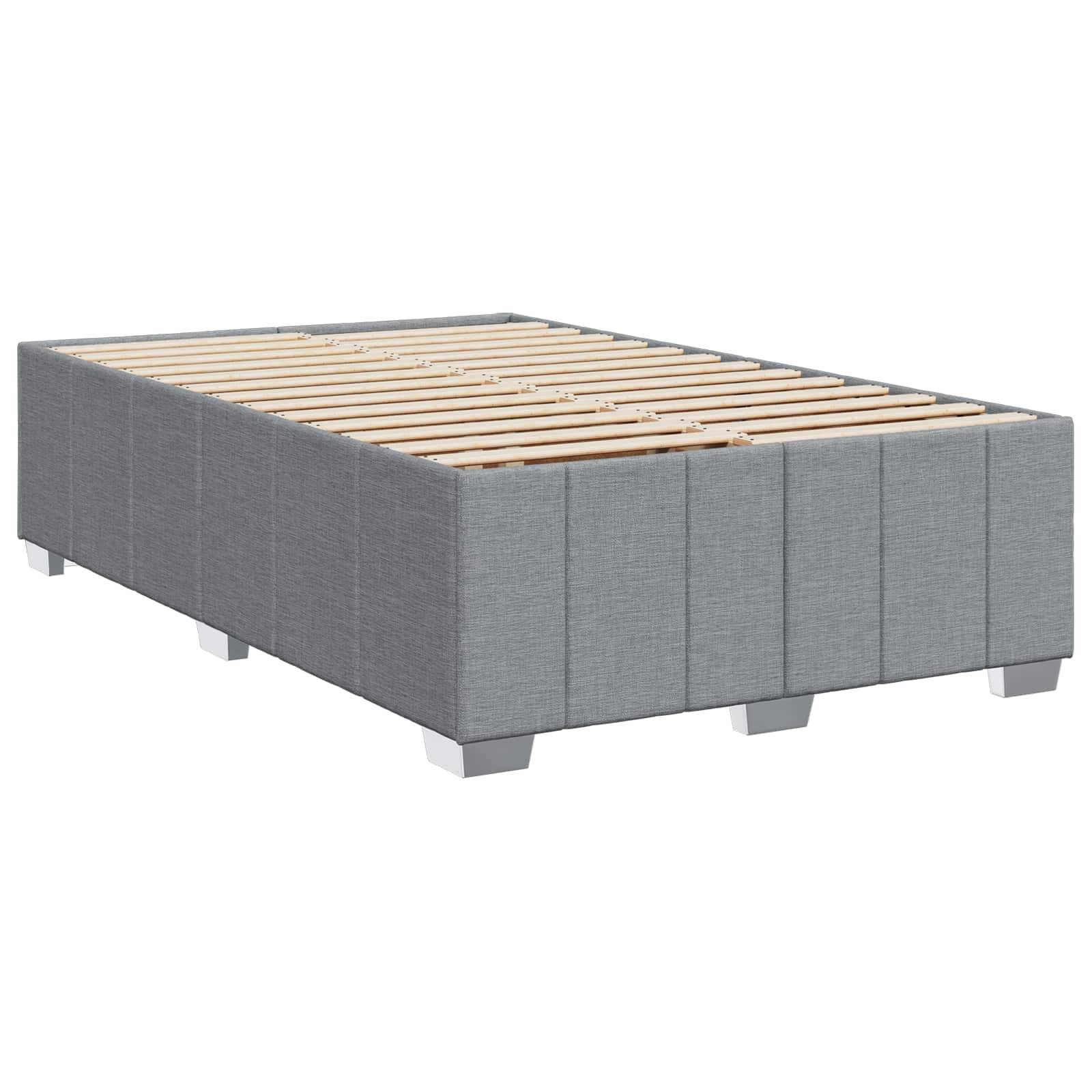 vidaXL Boxspringbett mit Matratze Hellgrau 120 x 190 cm Stoff