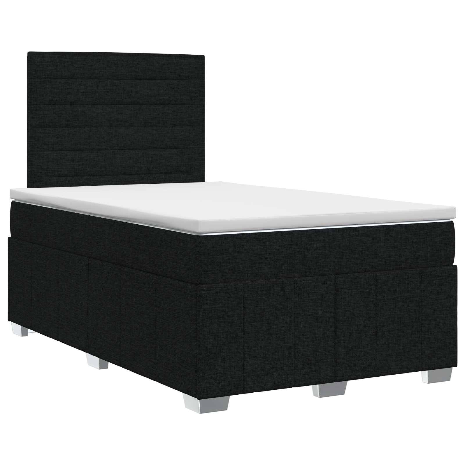 vidaXL Boxspringbett mit Matratze Schwarz 120 x 200 cm Stoff
