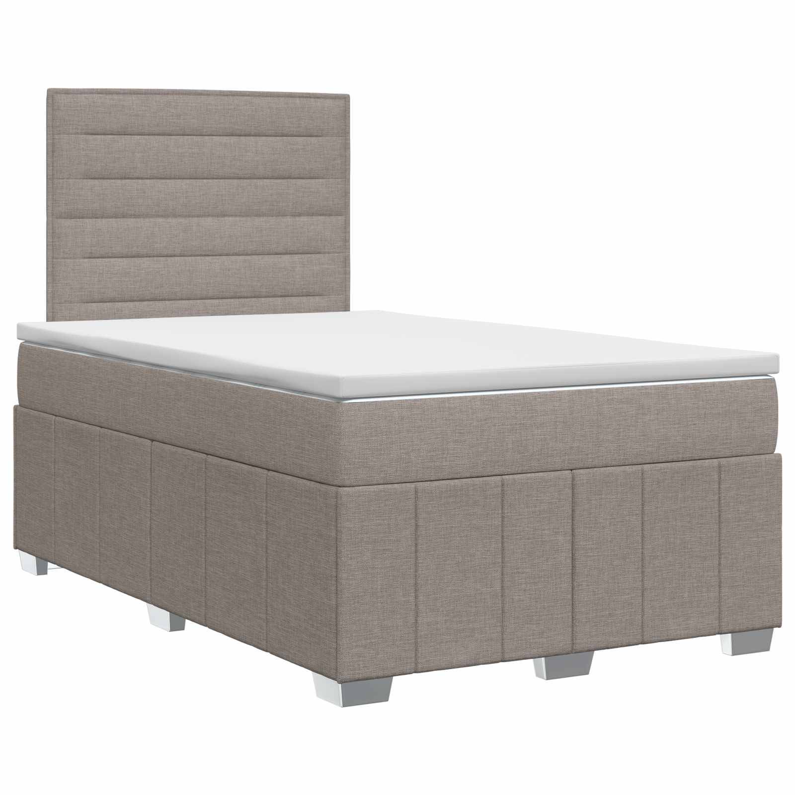 vidaXL Boxspringbett mit Matratze Taupe 120 x 190 cm Stoff