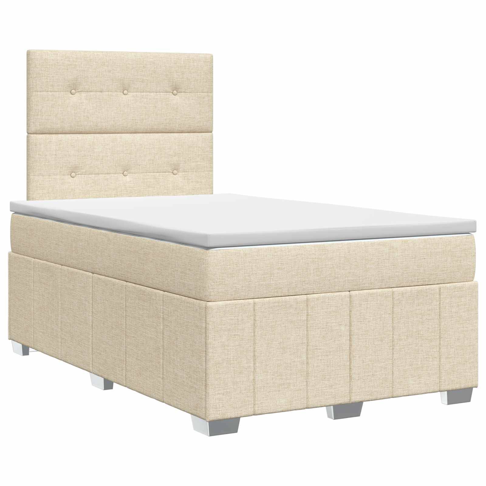 vidaXL Boxspringbett mit Matratze Creme 120 x 190 cm Stoff