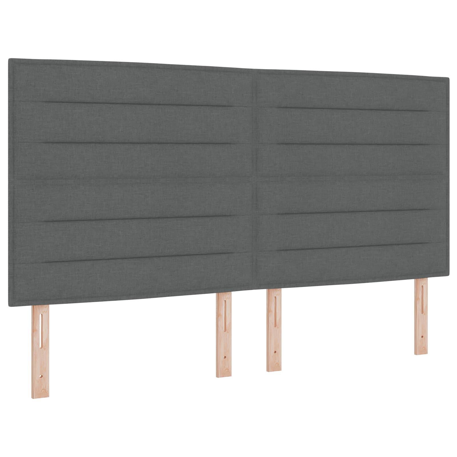 vidaXL Boxspringbett mit Matratze Dunkelgrau 140 x 190 cm Stoff