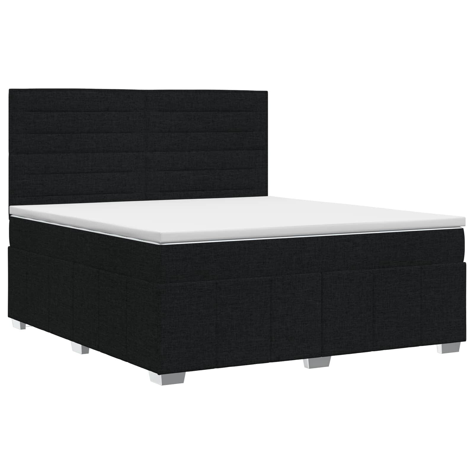 vidaXL Boxspringbett mit Matratze Schwarz 140 x 200 cm Stoff