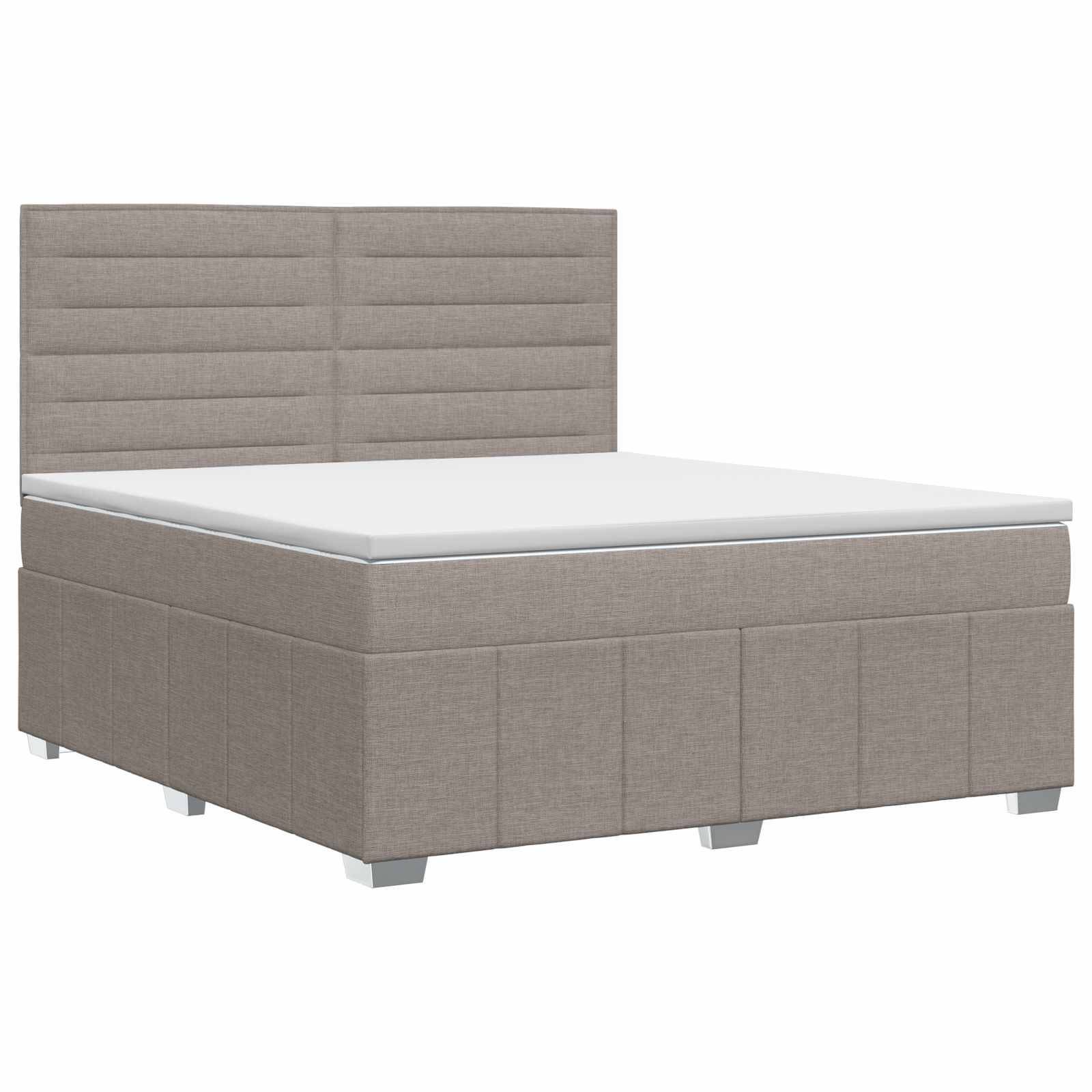 vidaXL Boxspringbett mit Matratze Taupe 140 x 200 cm Stoff