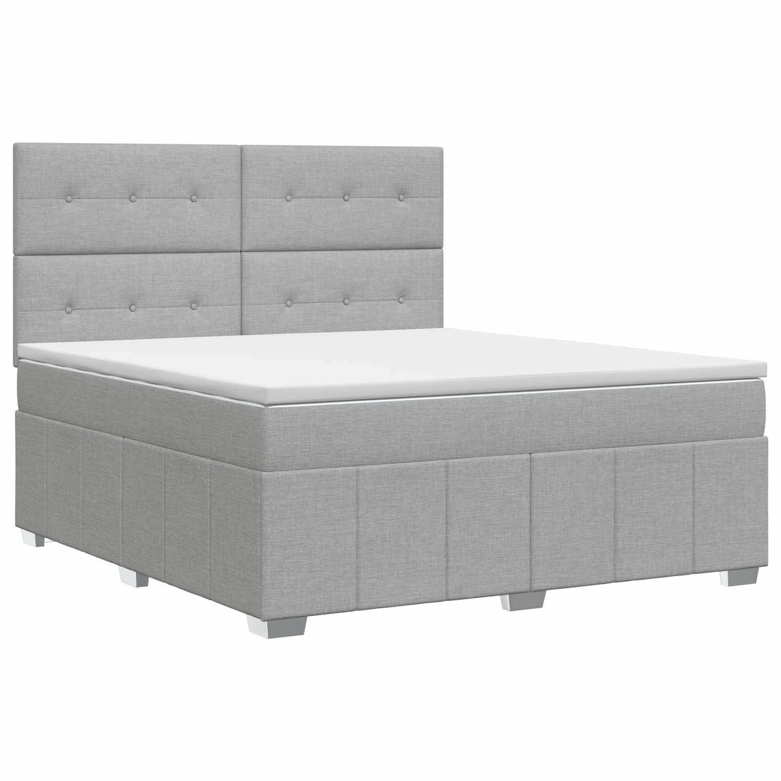 vidaXL Boxspringbett mit Matratze Hellgrau 140 x 200 cm Stoff