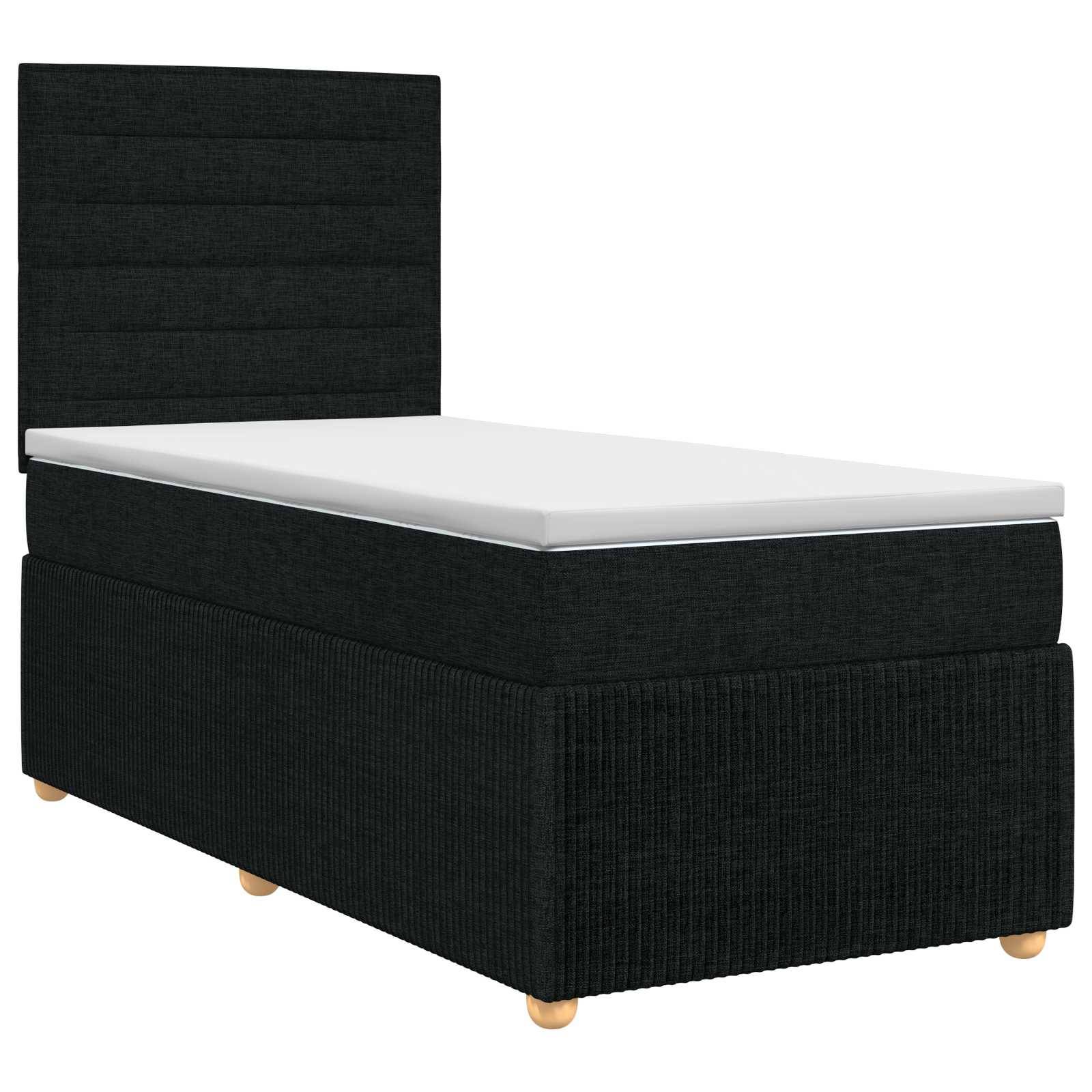 vidaXL Boxspringbett mit Matratze Schwarz 80 x 200 cm Stoff