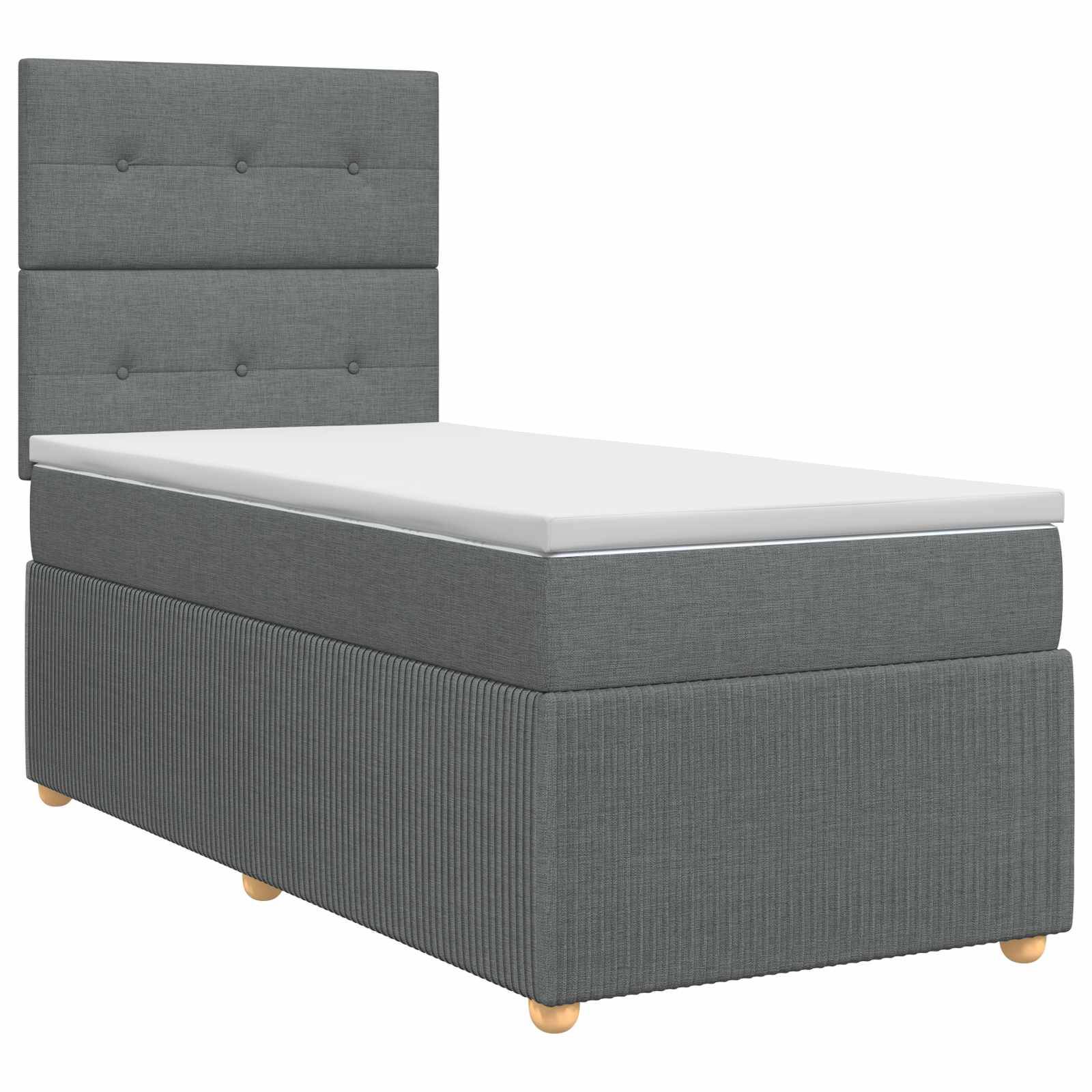 vidaXL Boxspringbett mit Matratze Dunkelgrau 80 x 200 cm Stoff
