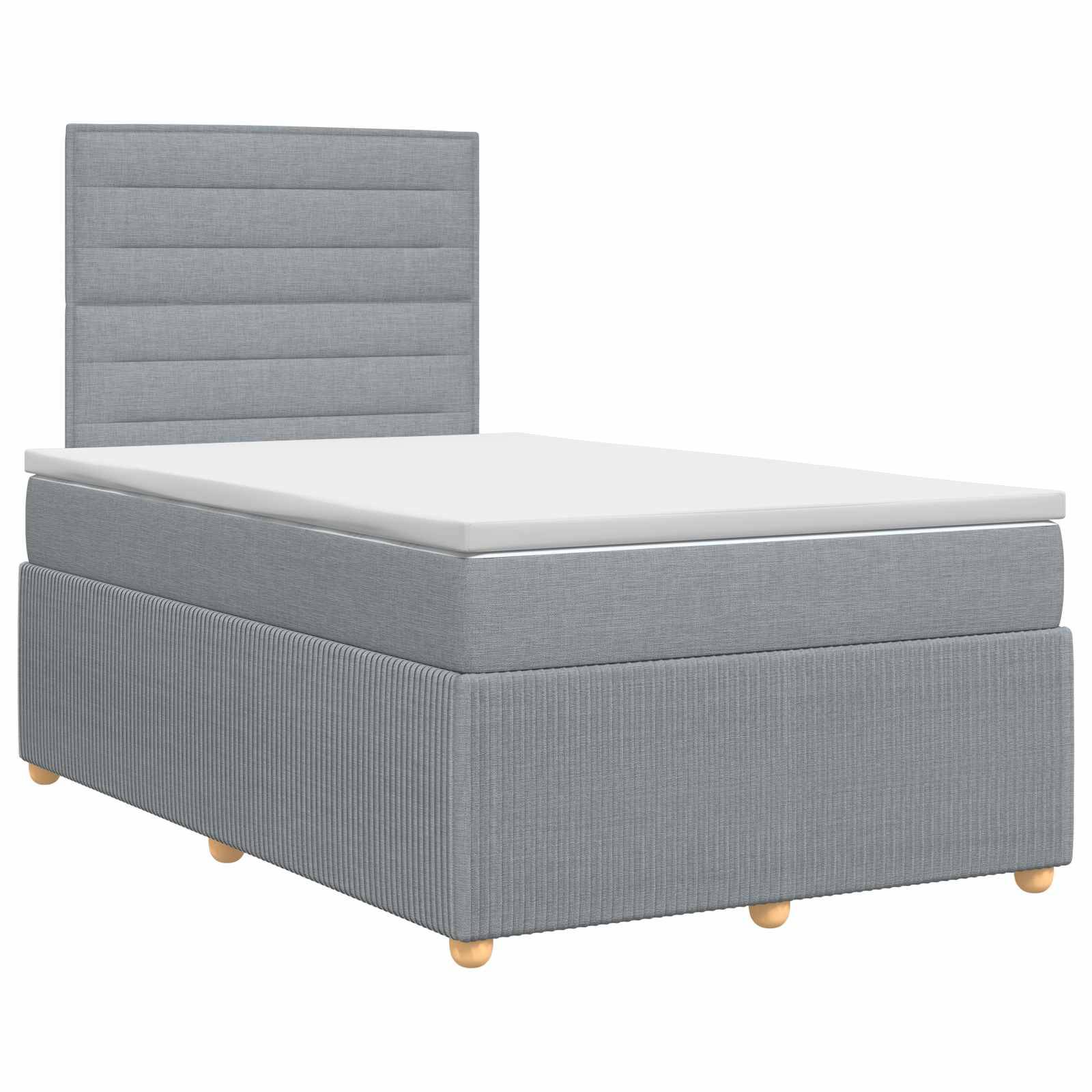 vidaXL Boxspringbett mit Matratze Hellgrau 120 x 190 cm Stoff