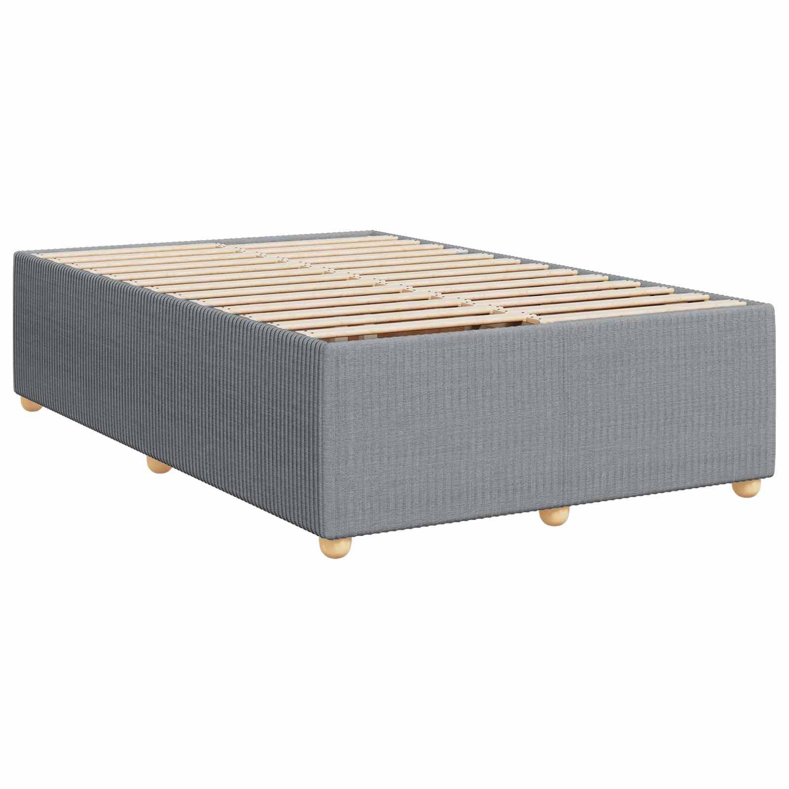 vidaXL Boxspringbett mit Matratze Hellgrau 120 x 190 cm Stoff